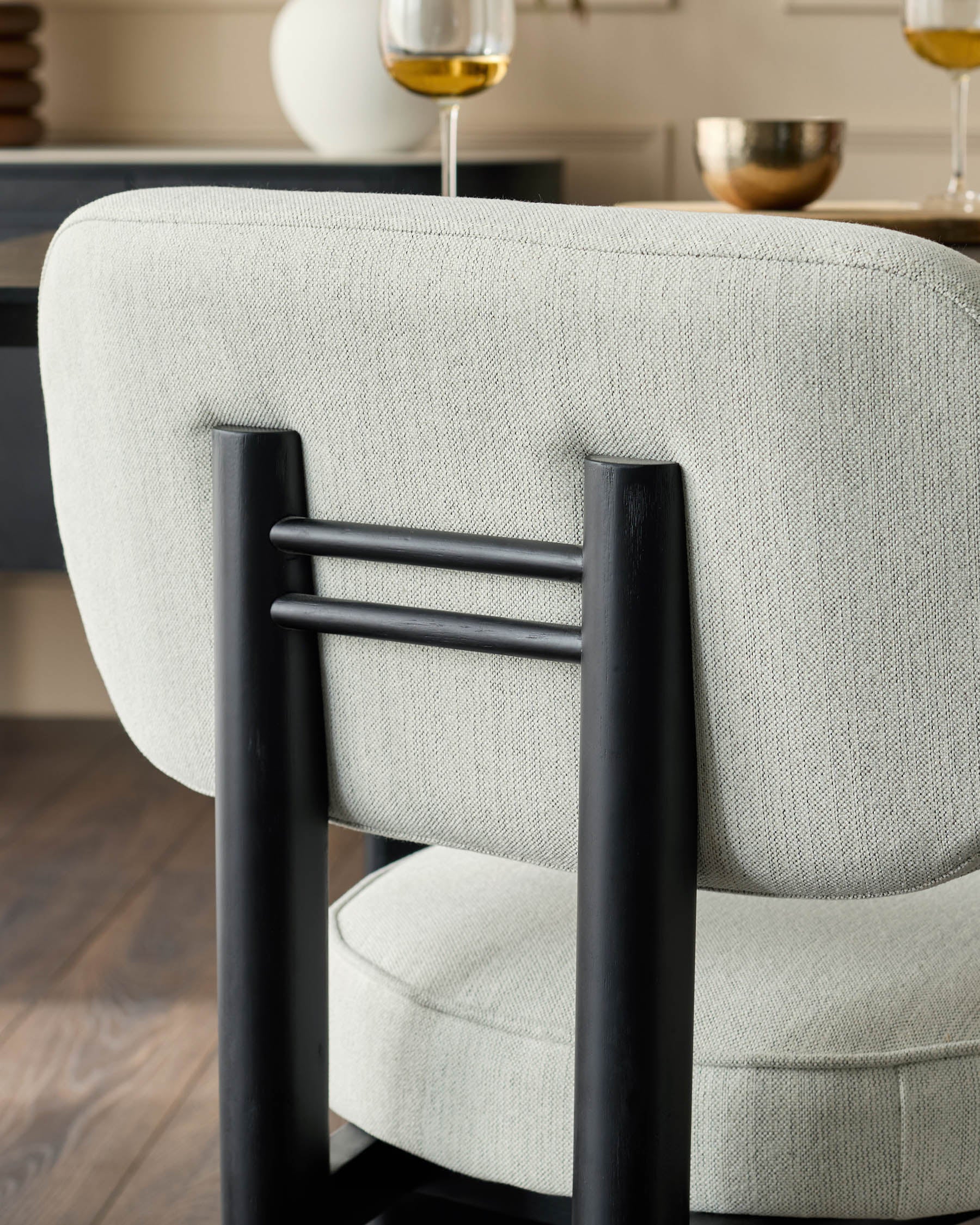 Henley ivory dual tone fabric dining chair - Image 5