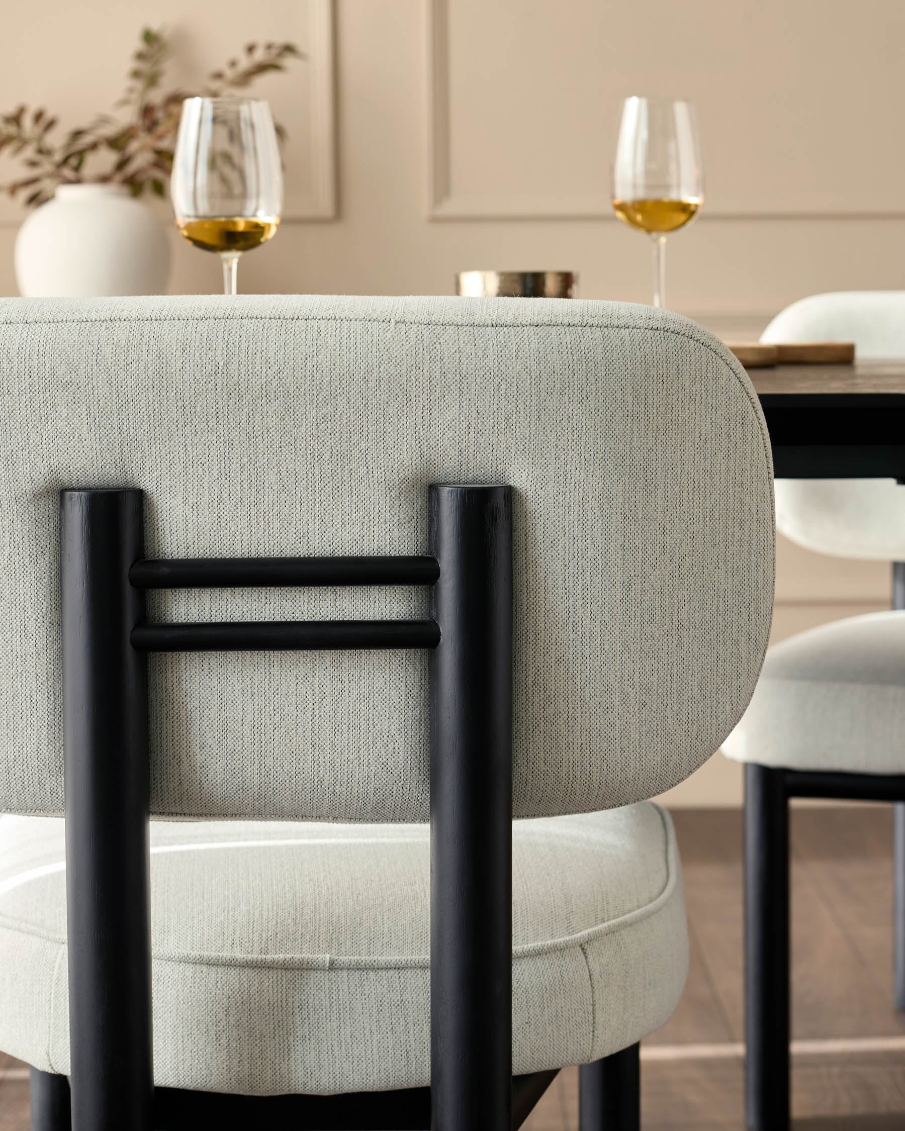 Henley ivory dual tone fabric dining chair - Image 8