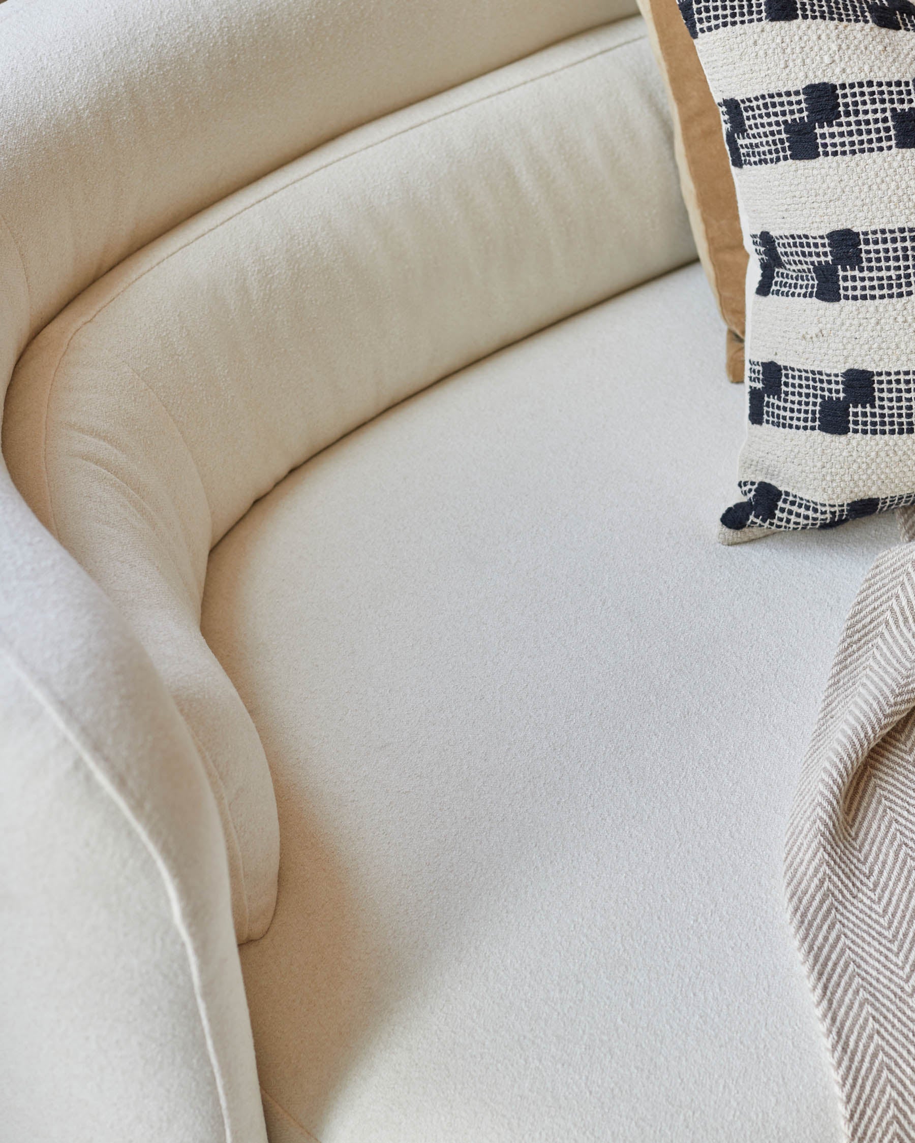Henry Ivory Boucle 3 Seater Sofa - Image 3