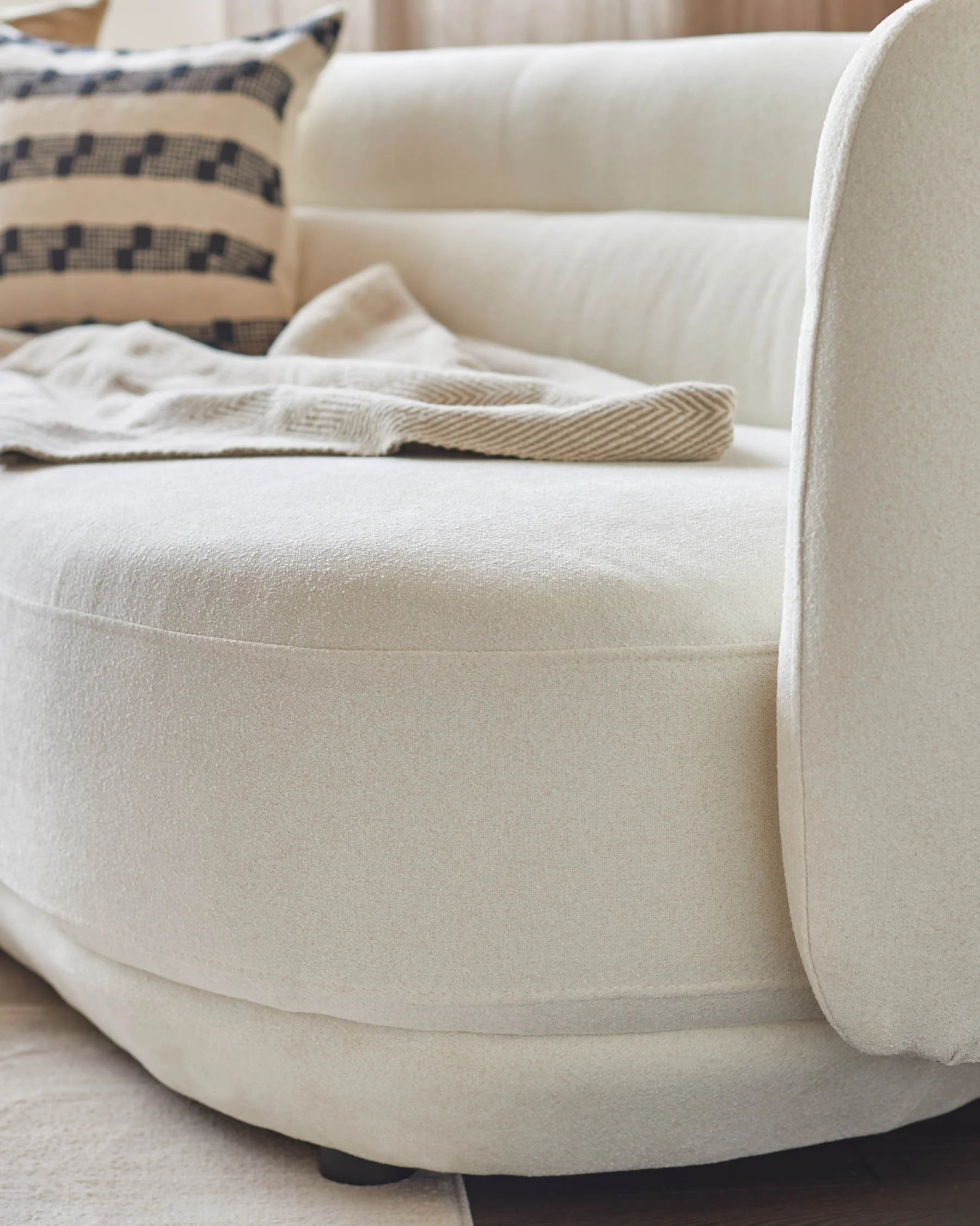 Henry Ivory Boucle 3 Seater Sofa - Image 5