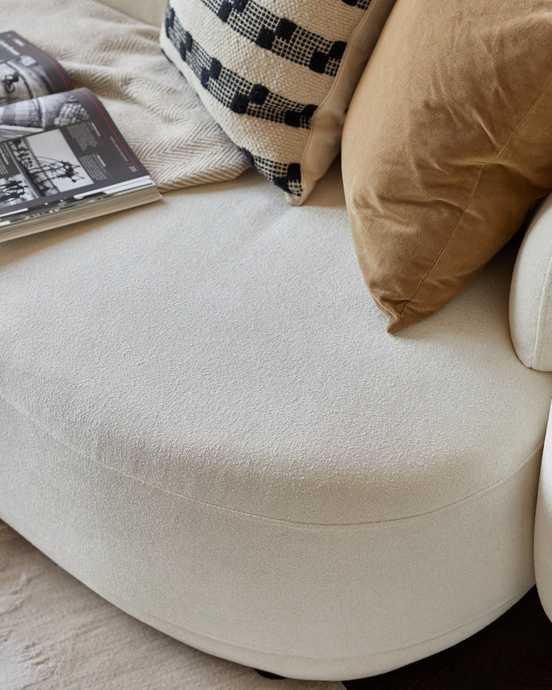 Henry Ivory Boucle 3 Seater Sofa - Image 8