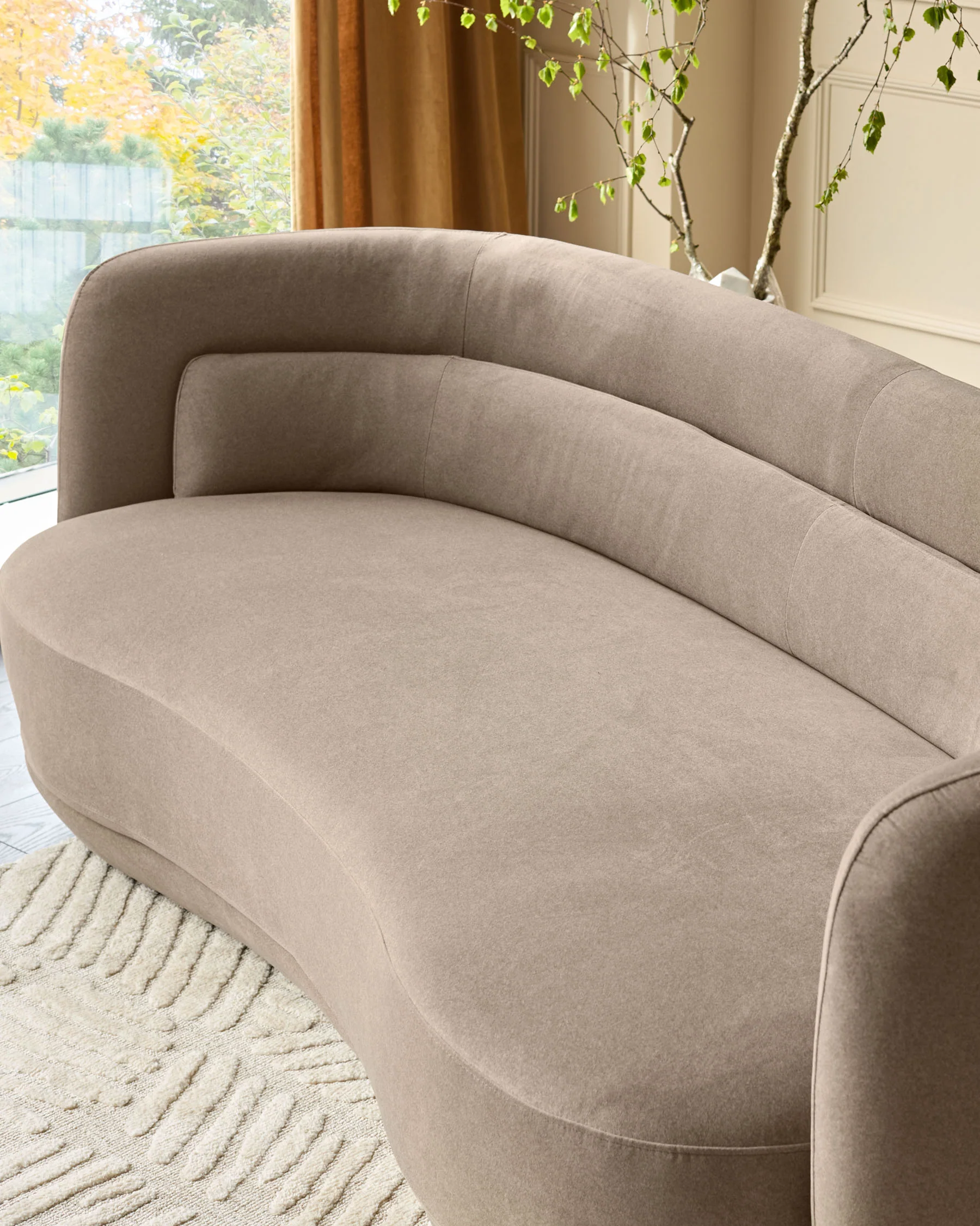 Henry mocha plush fabric 3 seater sofa - Image 3