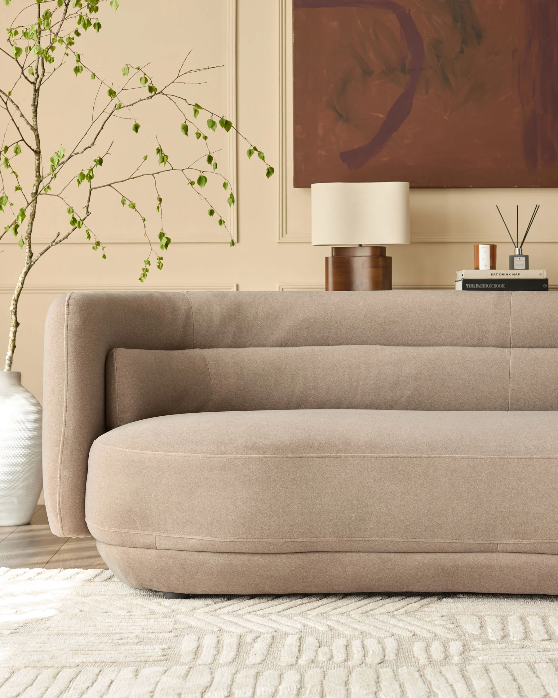 Henry mocha plush fabric 3 seater sofa - Image 4