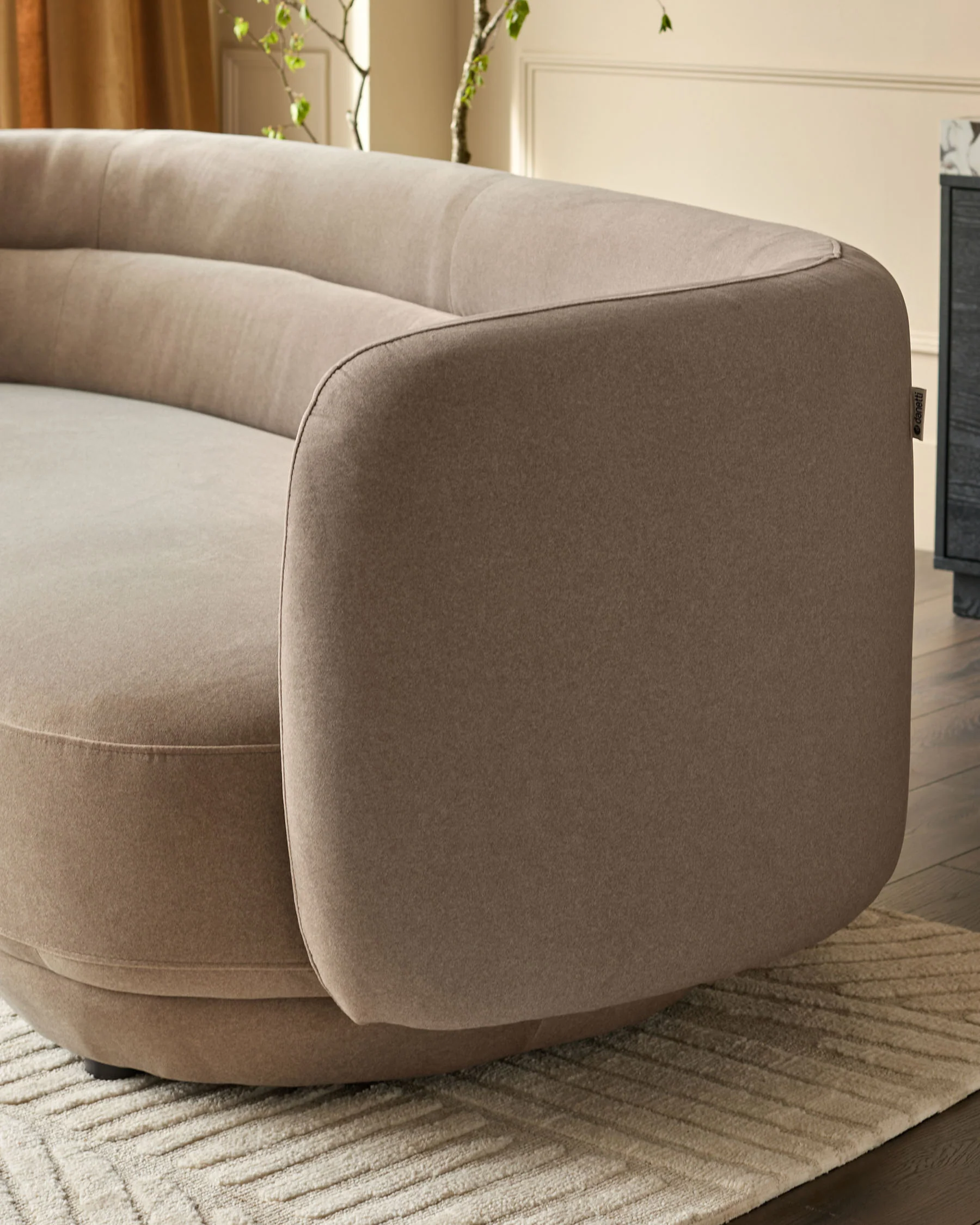 Henry mocha plush fabric 3 seater sofa - Image 5
