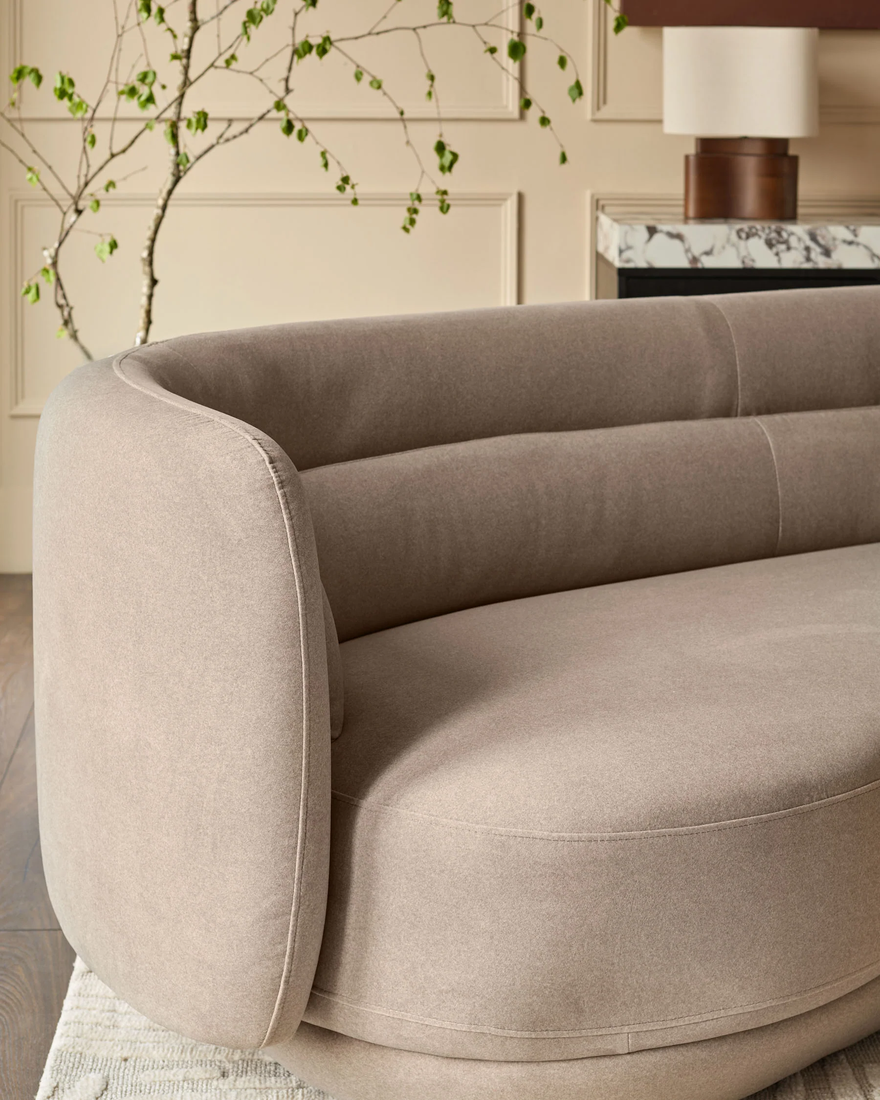 Henry mocha plush fabric 3 seater sofa - Image 7