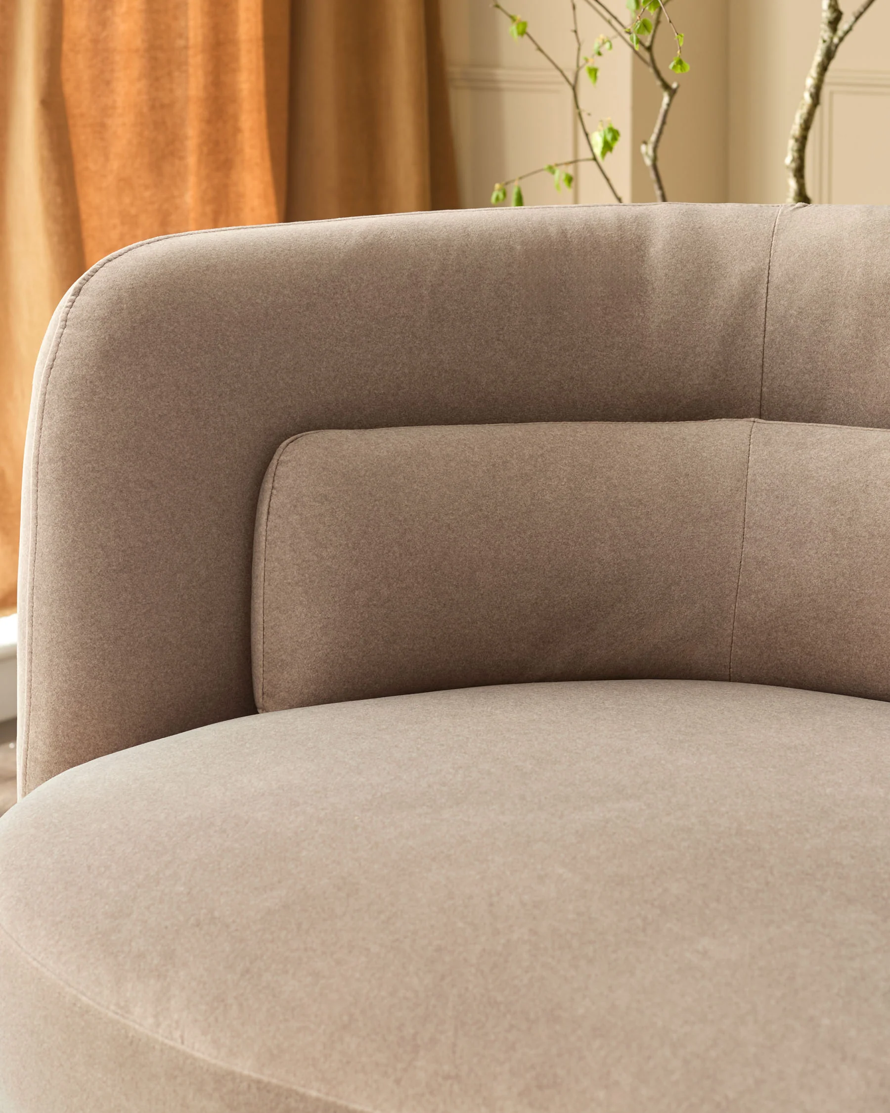 Henry mocha plush fabric 3 seater sofa - Image 8