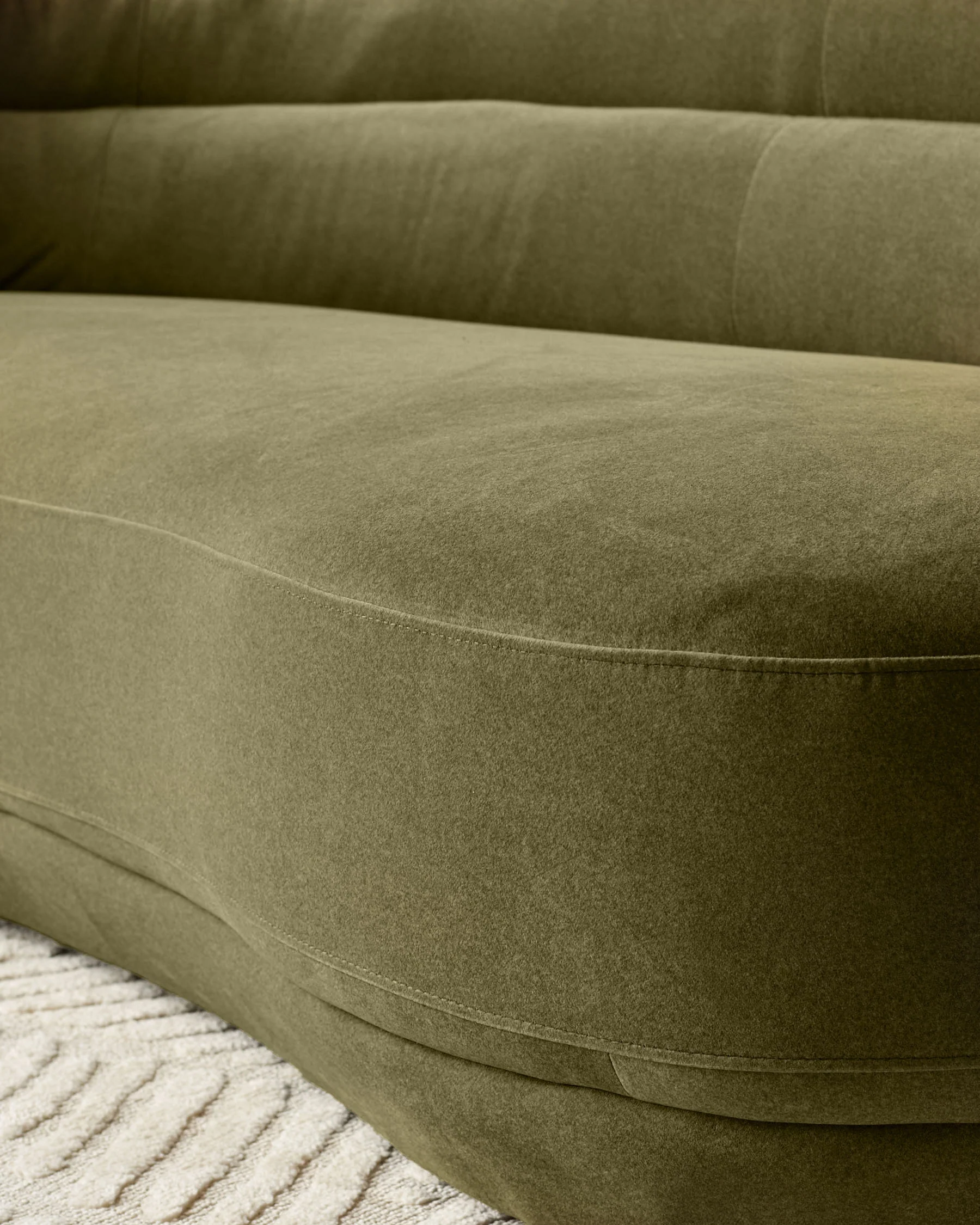 Henry olive green velvet 3 seater sofa - Image 5