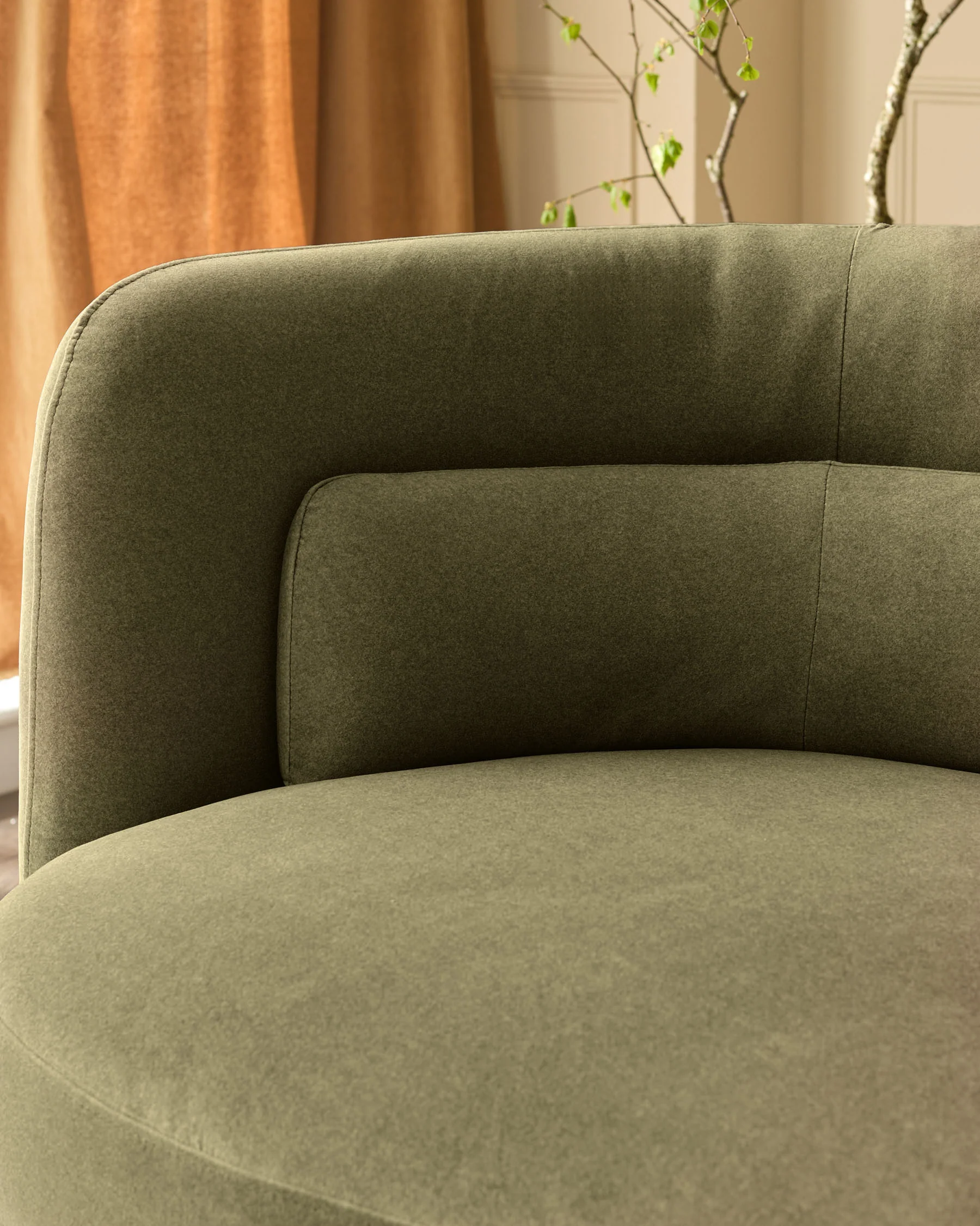 Henry olive green velvet 3 seater sofa - Image 7