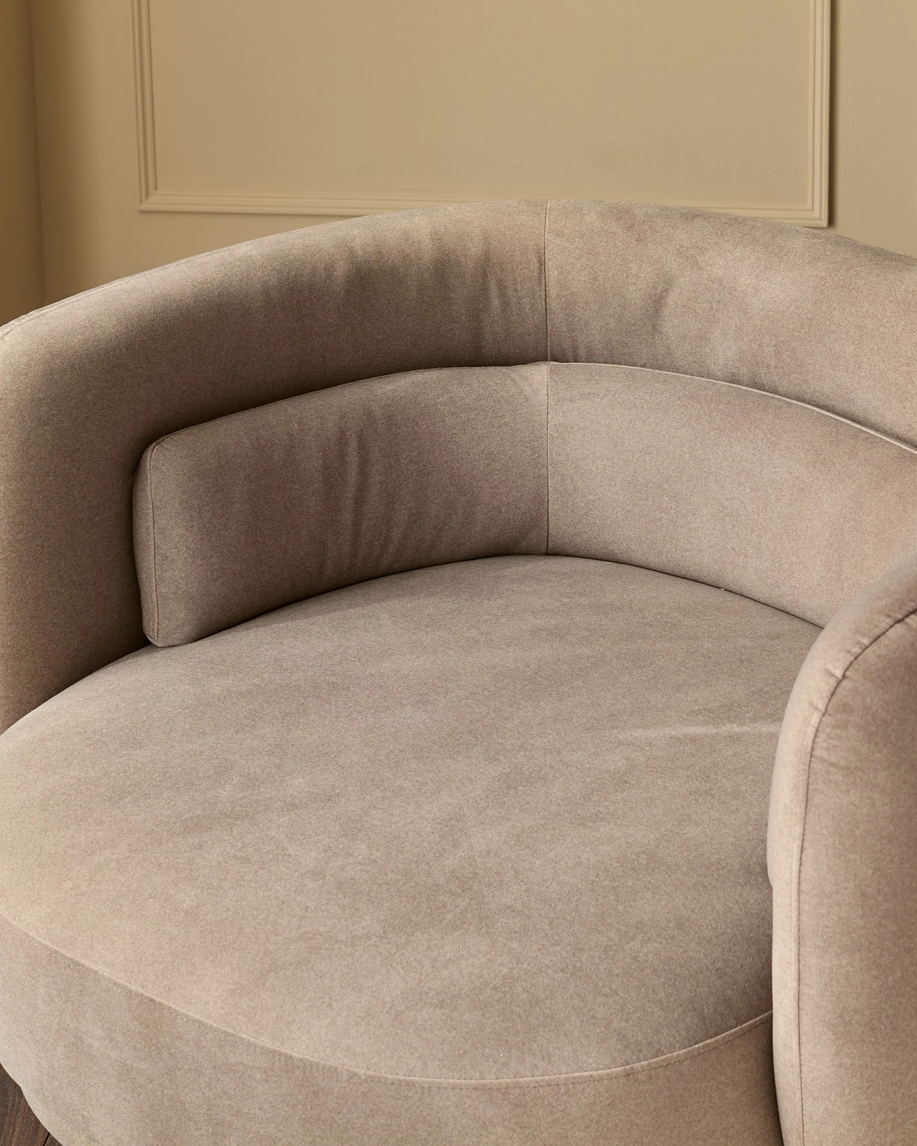 Henry mocha plush fabric swivel love seat - Image 3