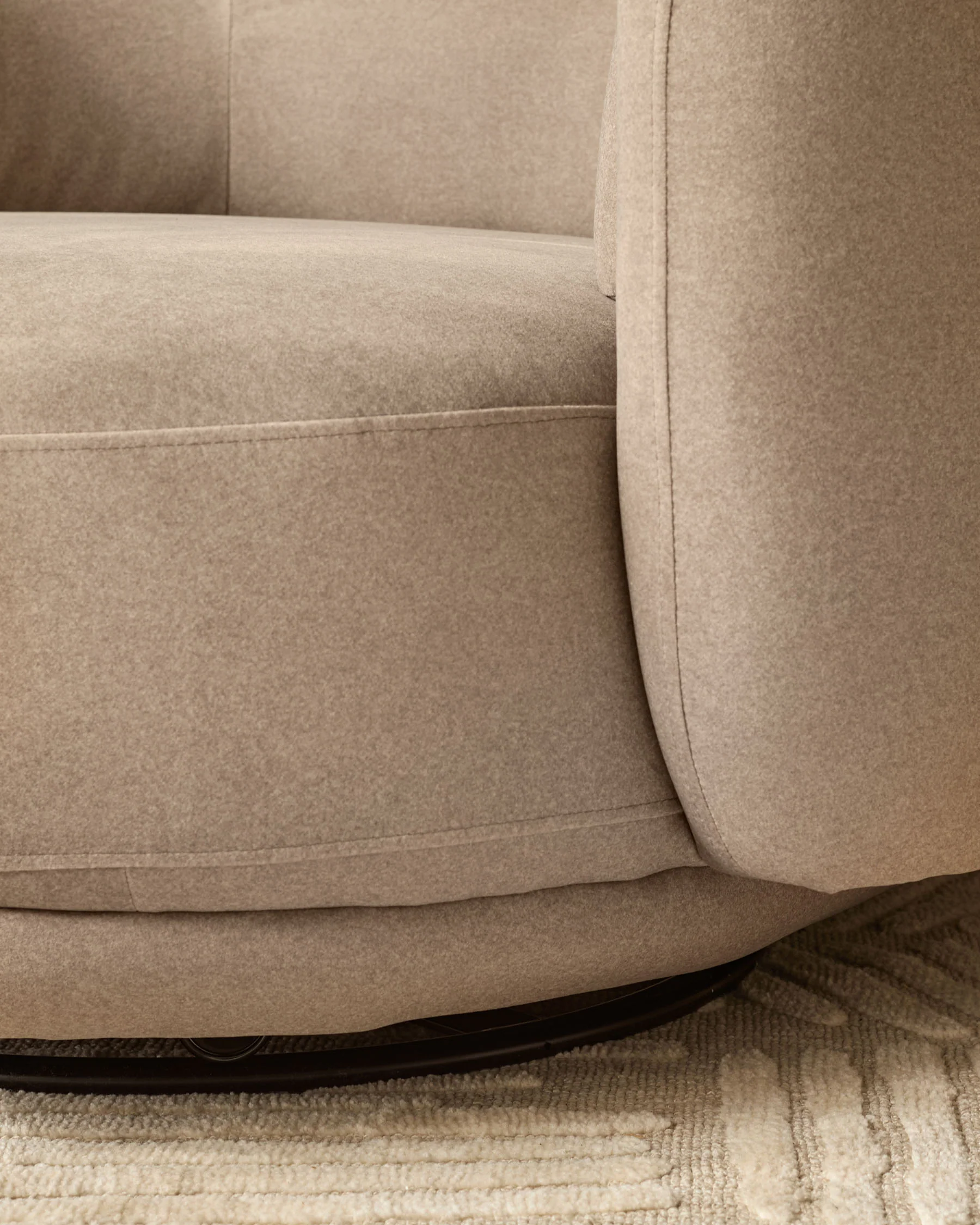 Henry mocha plush fabric swivel love seat - Image 6