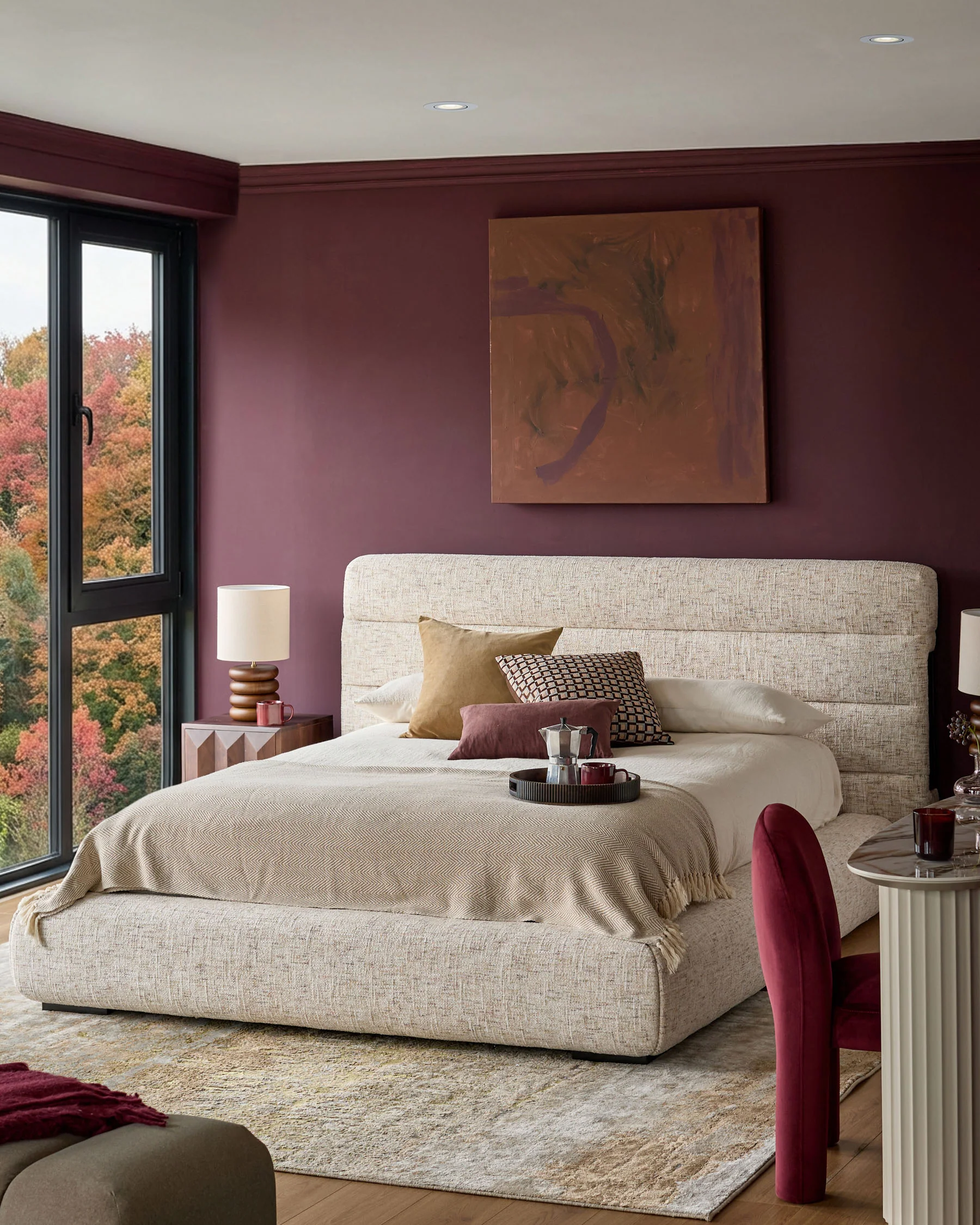 Hepworth natural chenille king size ottoman storage bed