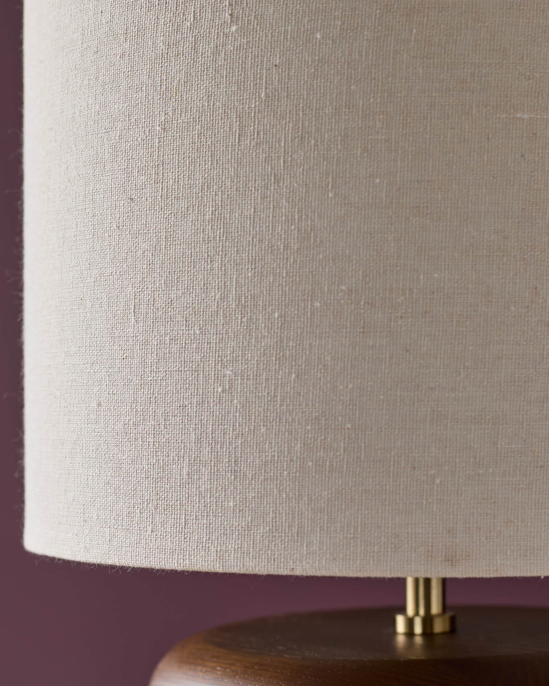 Hepworth natural linen and dark wood table lamp - Image 6