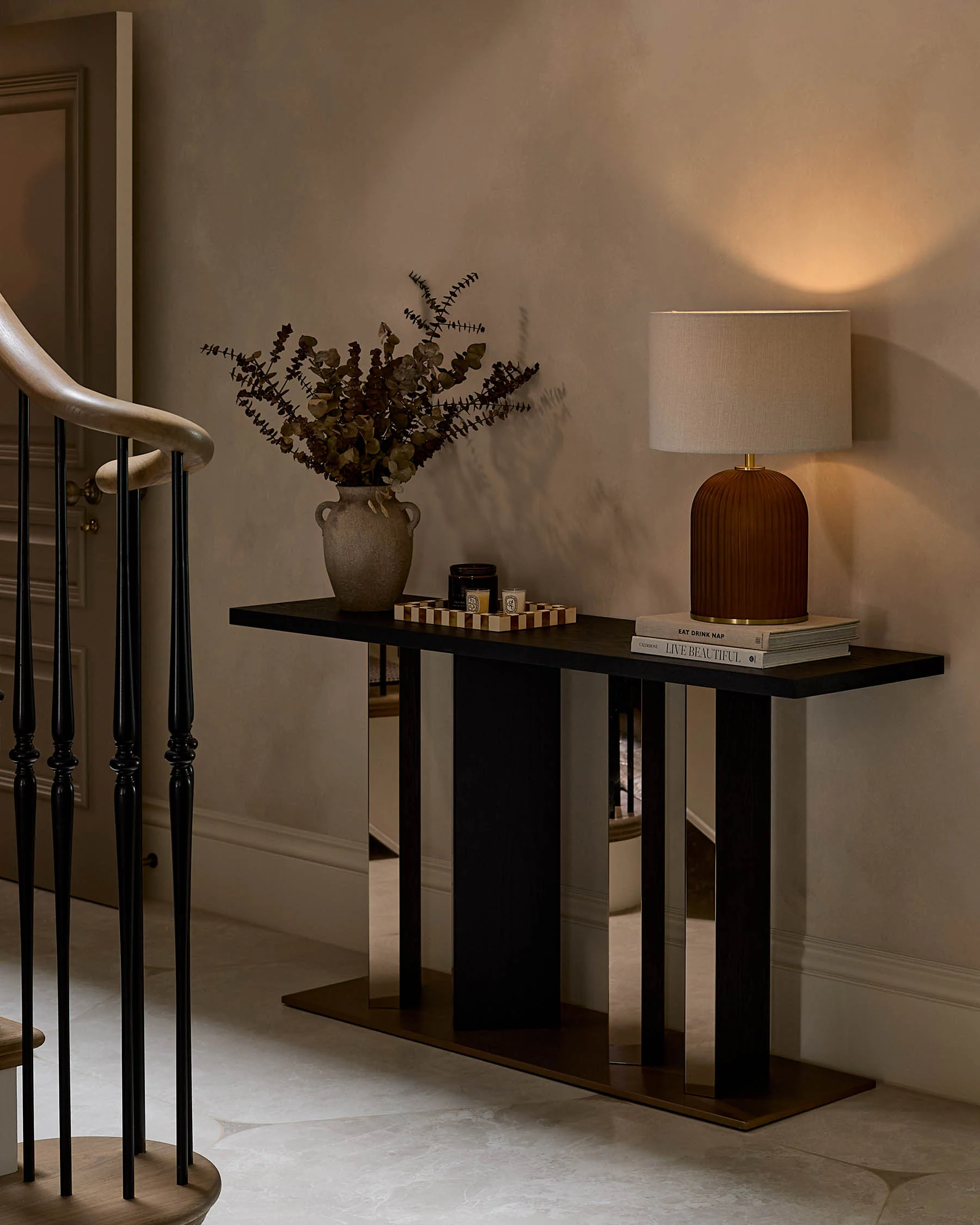 Amalfi Amber Table Lamp with Linen Look Shade - Image 5
