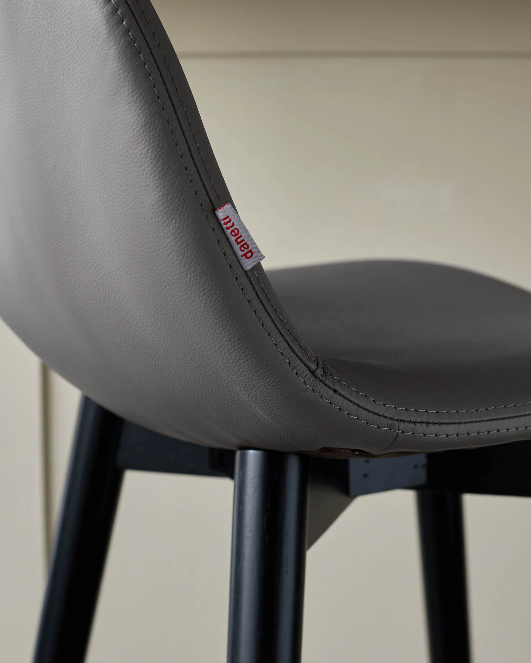Hudson Dark Grey Leather Bar Stool - Image 5