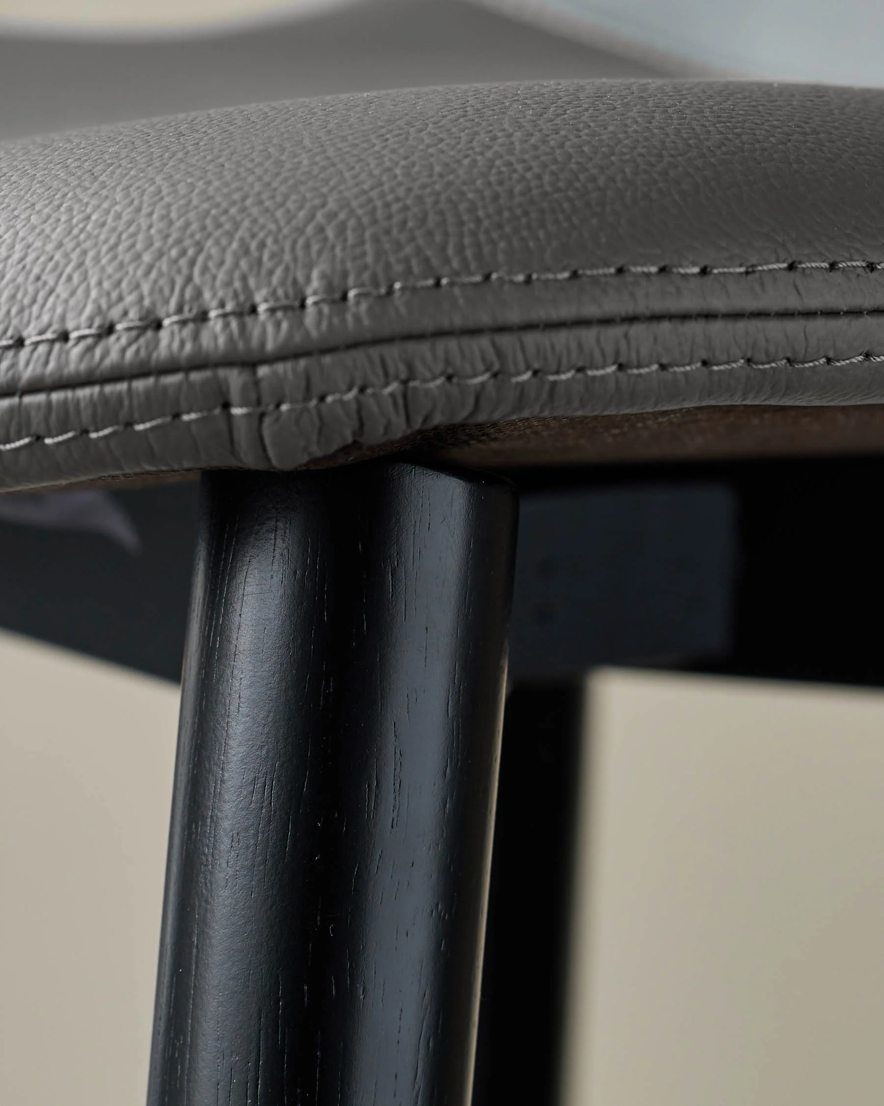 Hudson Dark Grey Leather Bar Stool - Image 7