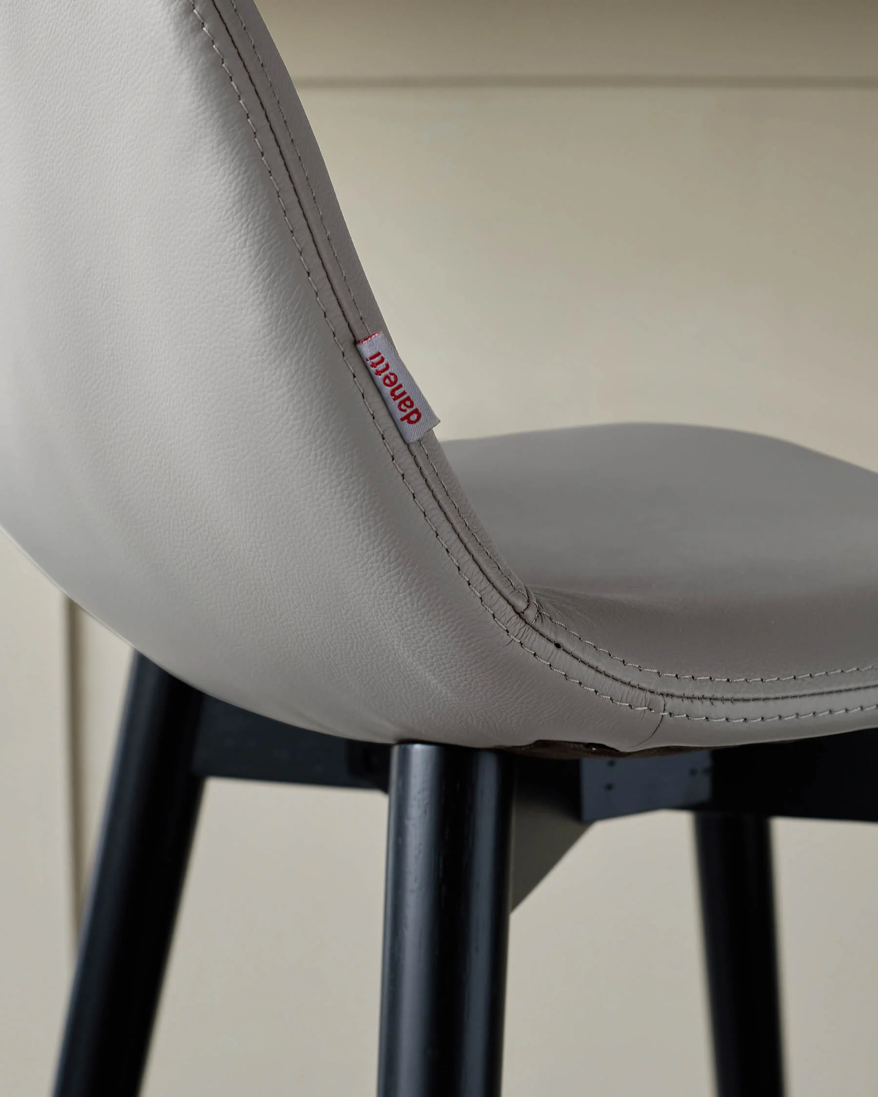 Hudson Light Grey Leather Bar Stool - Image 5