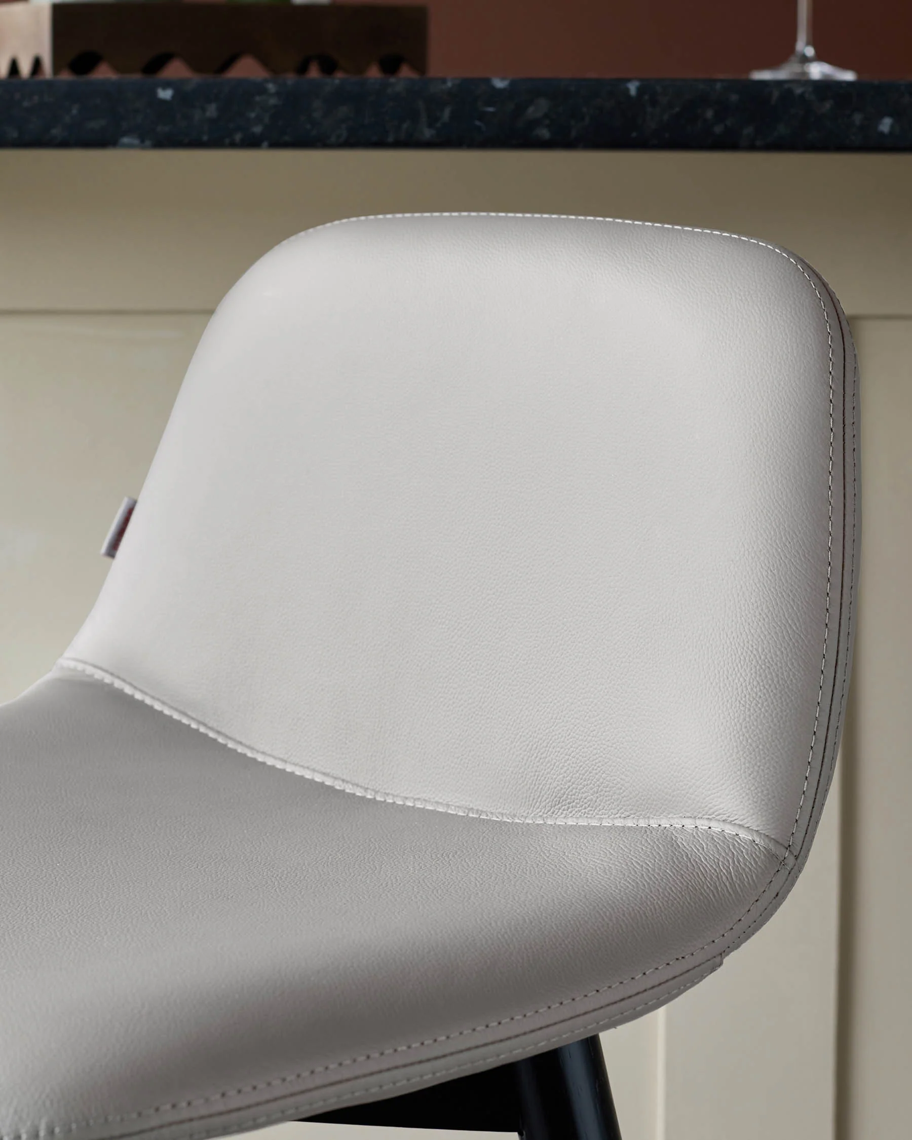 Hudson Light Grey Leather Bar Stool - Image 6