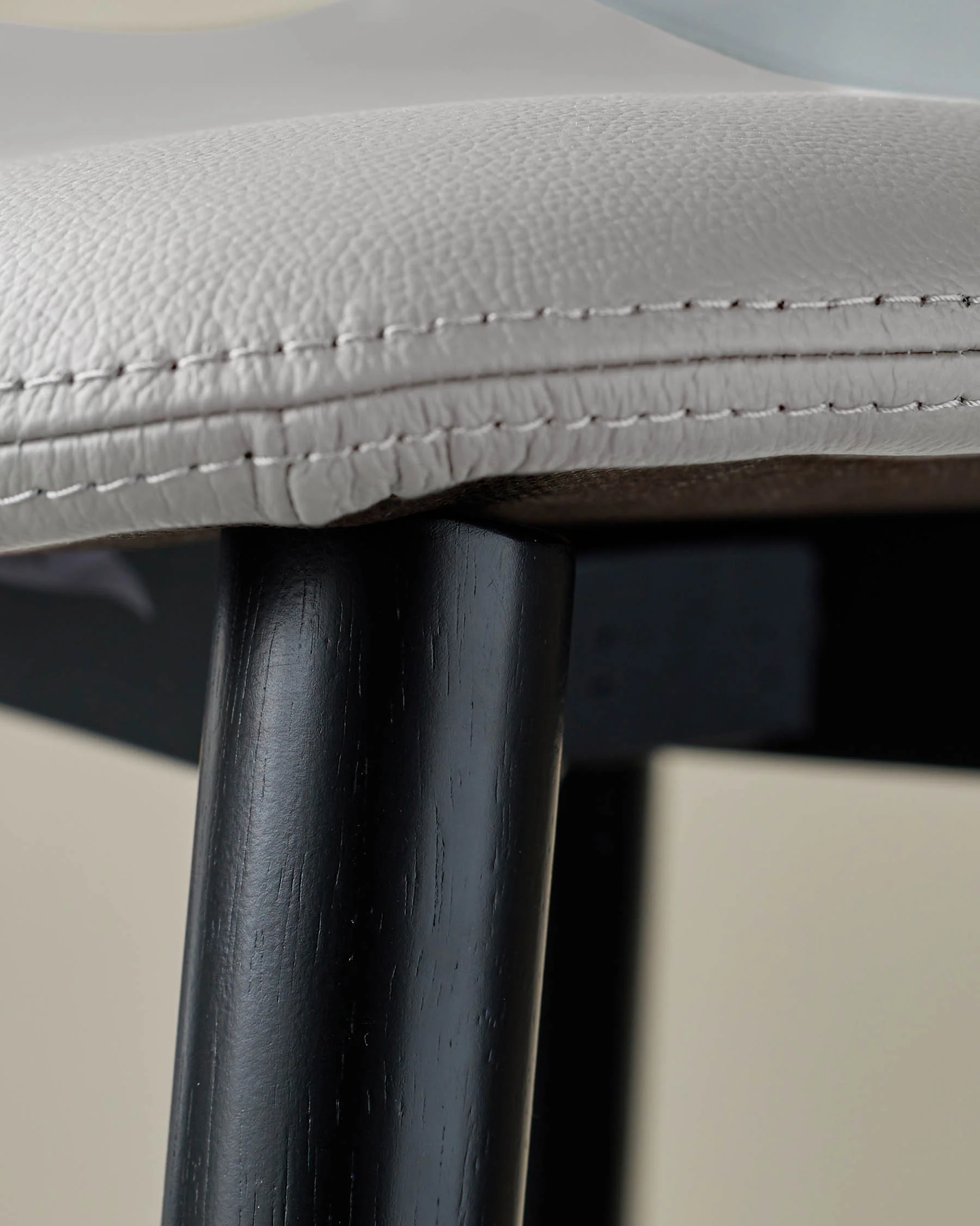 Hudson Light Grey Leather Bar Stool - Image 7