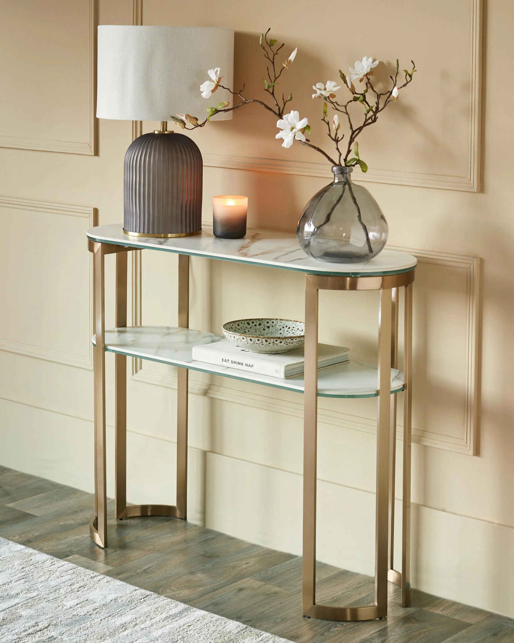 Isla natural ceramic console table - Image 3