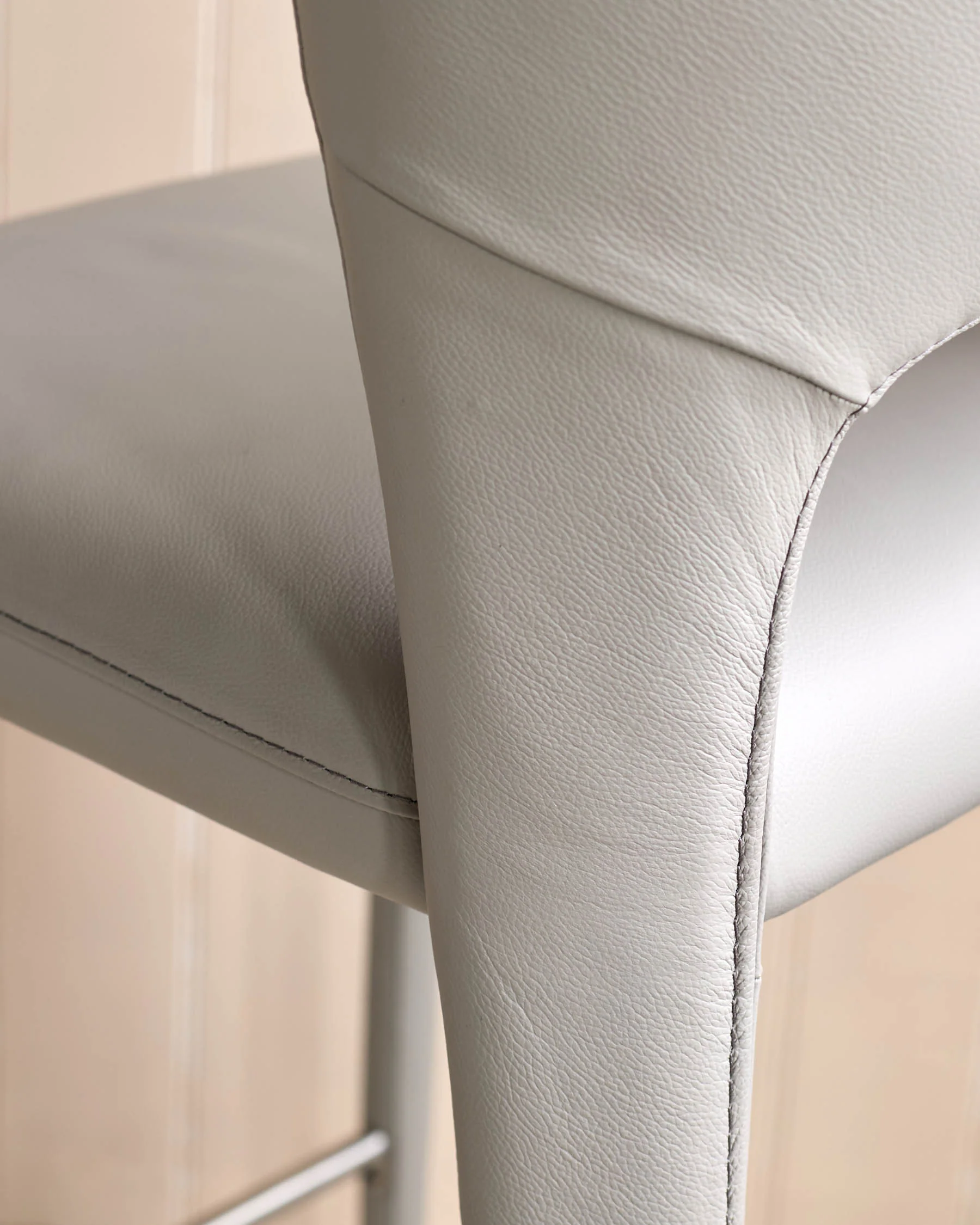 Jackson light grey leather bar stool - Image 5