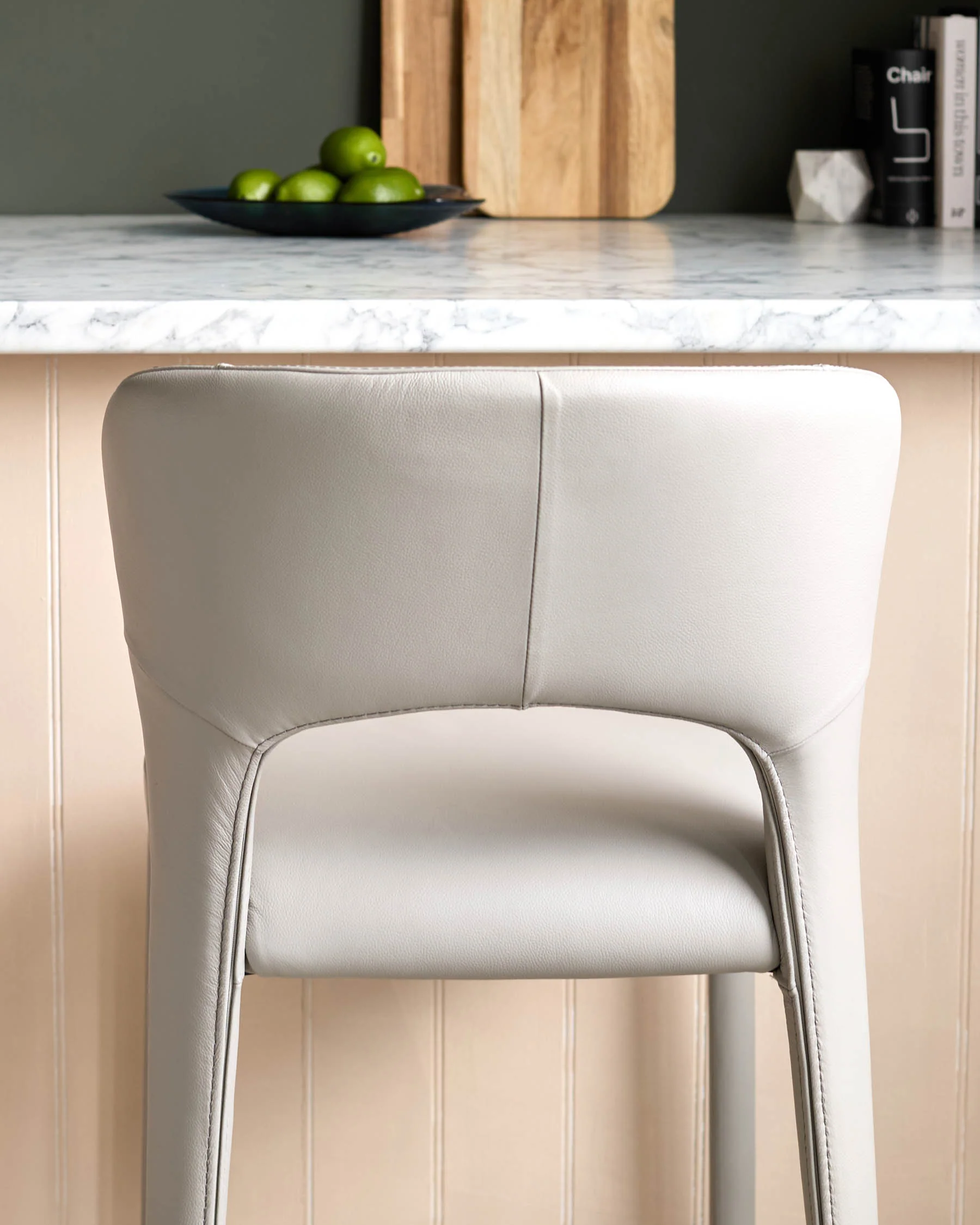 Jackson light grey leather bar stool - Image 7