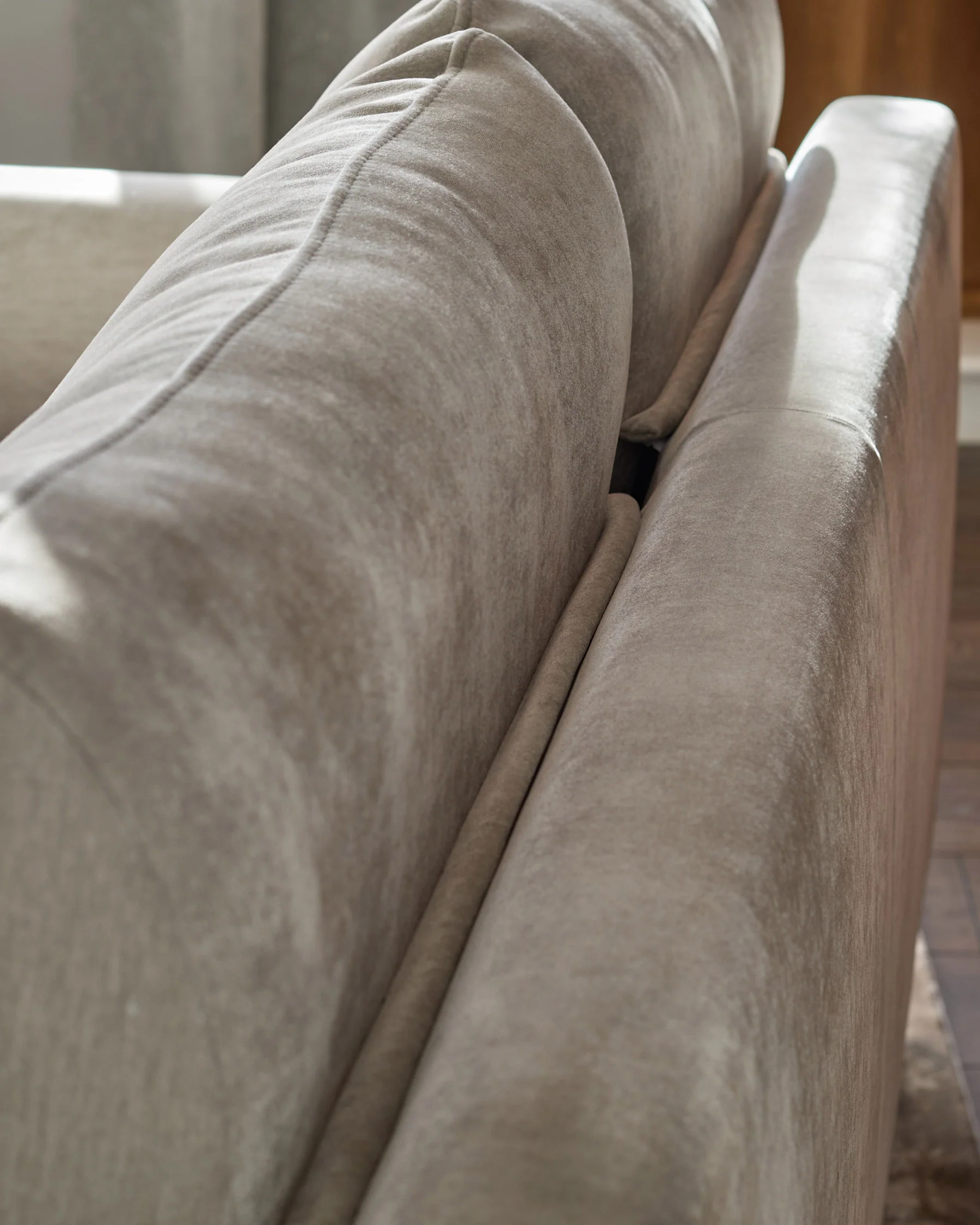 Jacob light grey fabric 3 seater sofa - Image 3