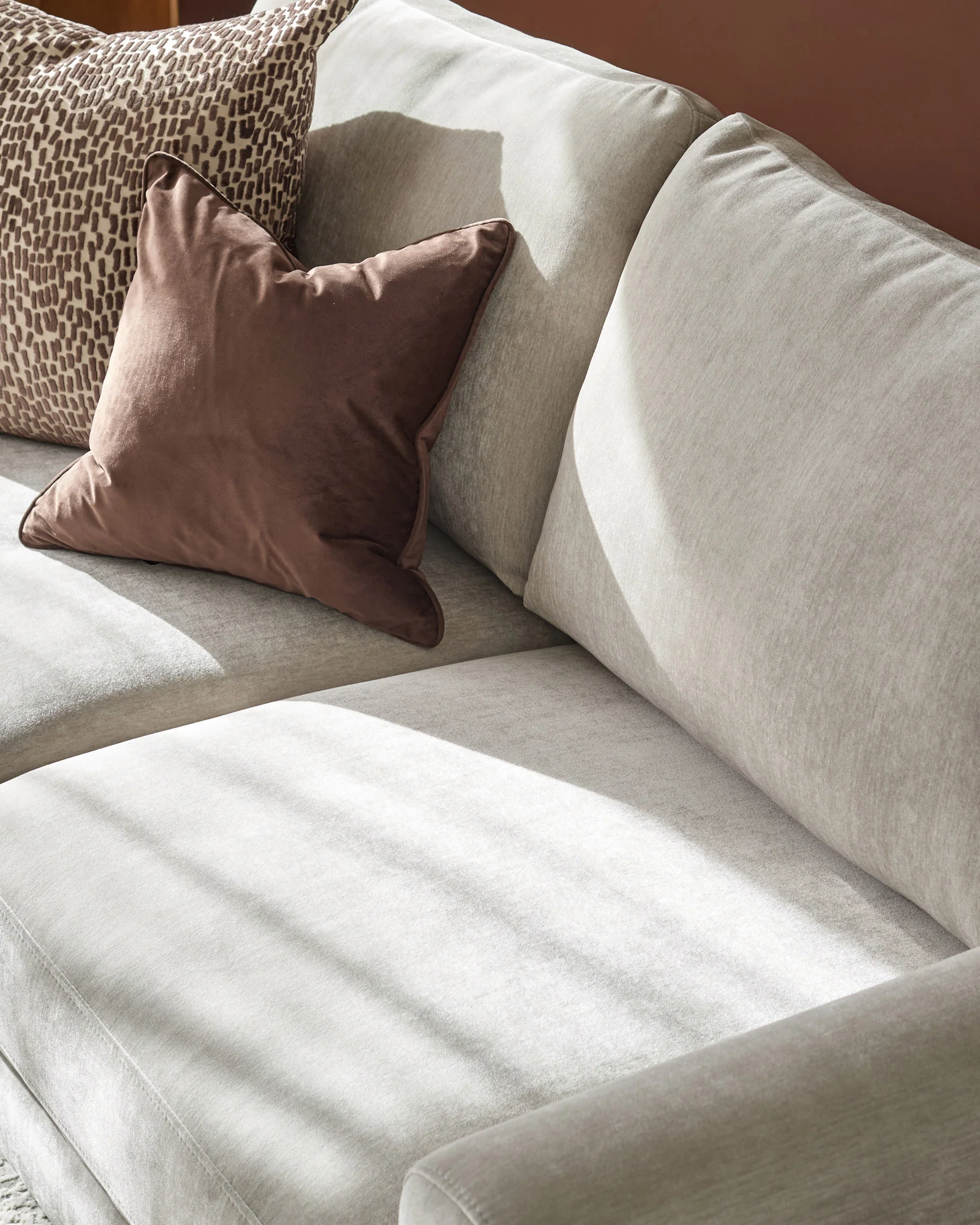 Jacob light grey fabric 3 seater sofa - Image 4