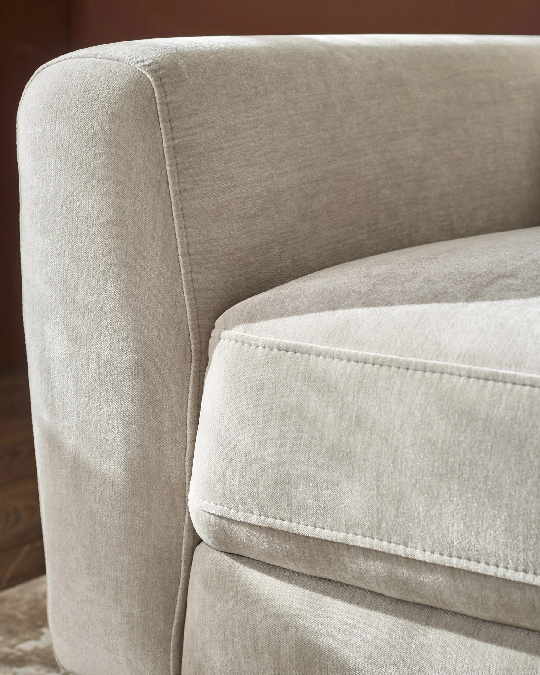 Jacob light grey fabric 3 seater sofa - Image 5