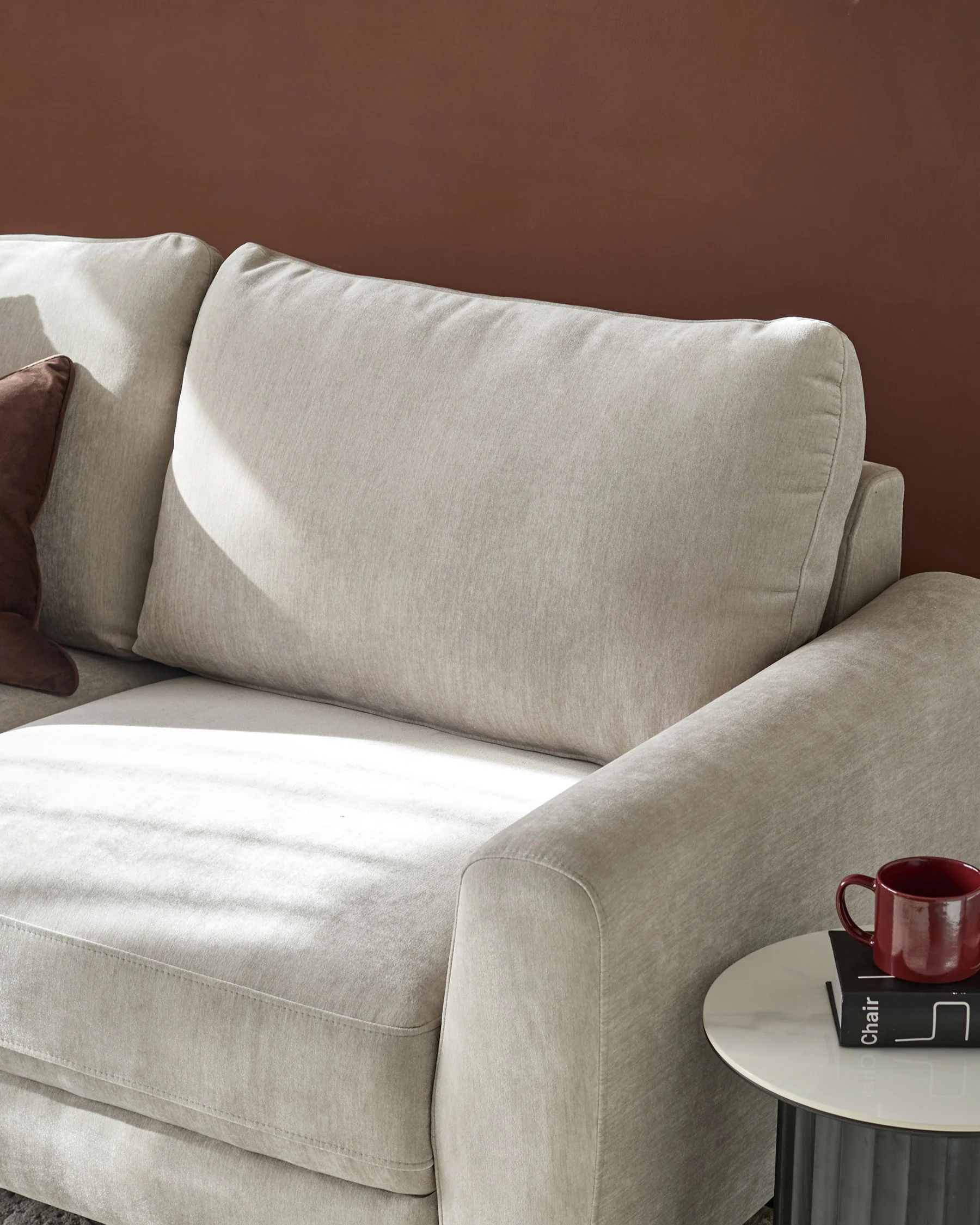 Jacob light grey fabric 3 seater sofa - Image 6