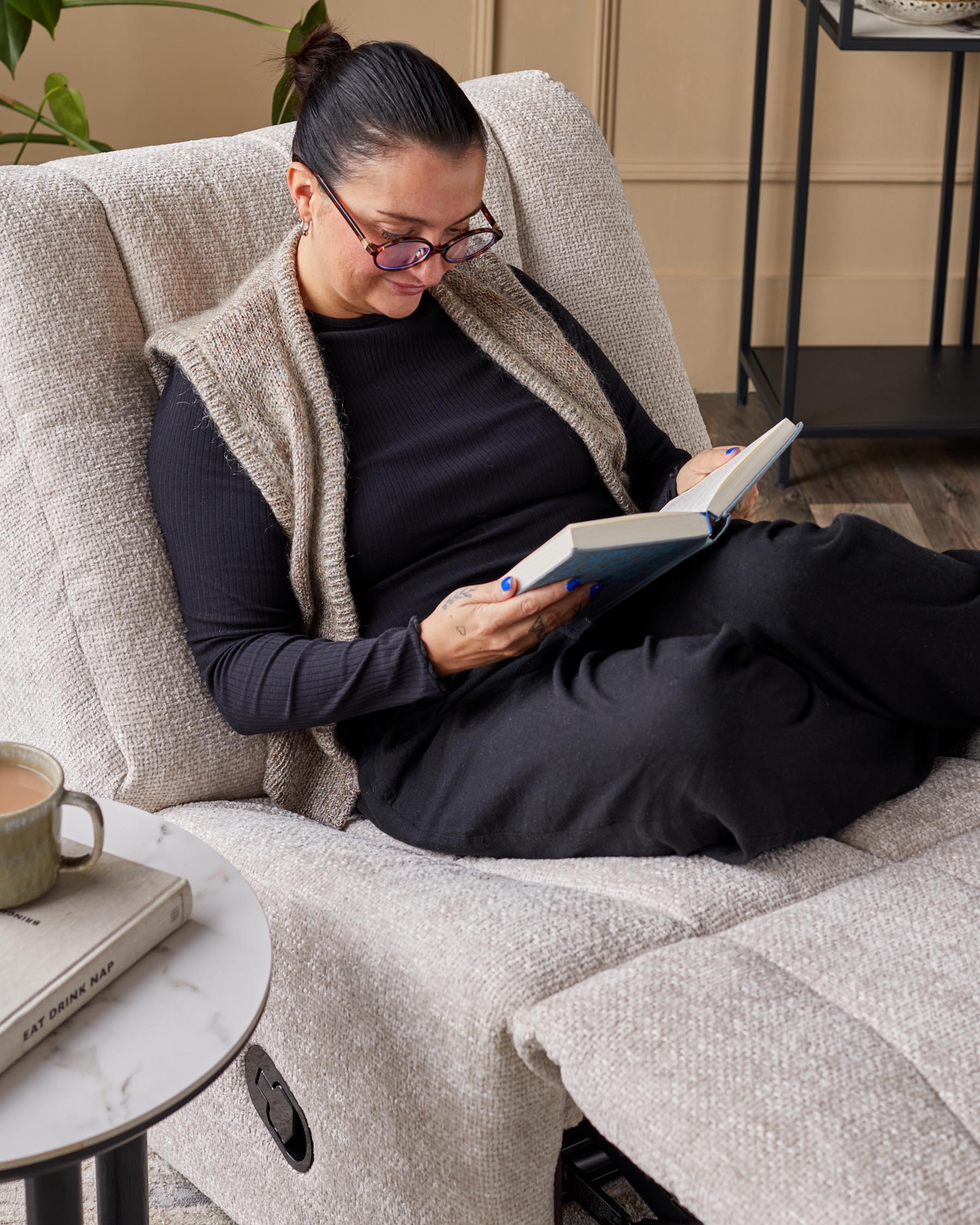 Jayla Natural Chunky Weave Rocking Swivel Recliner - Image 7
