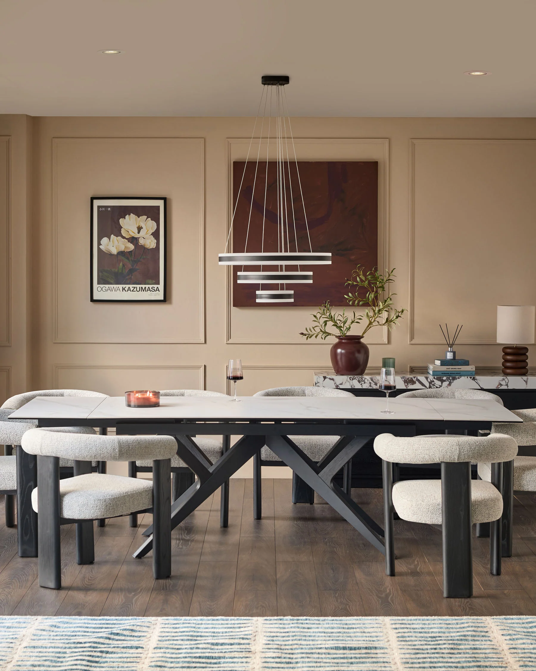 Jennet white ceramic 8 - 10 extending dining table - Image 3