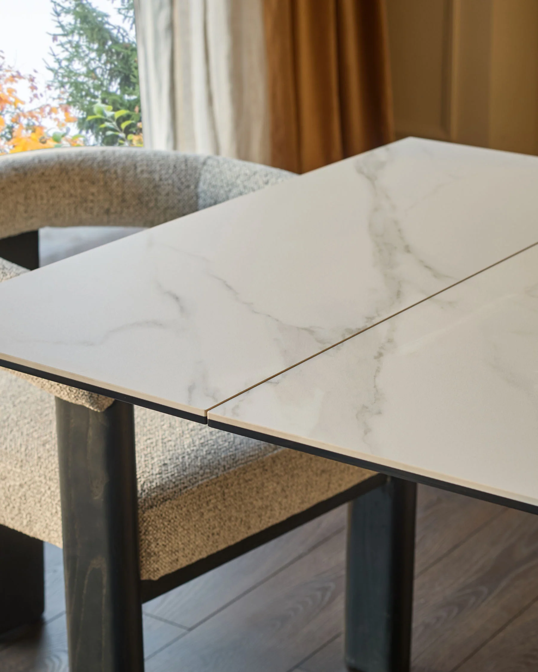 Jennet white ceramic 8 - 10 extending dining table - Image 4