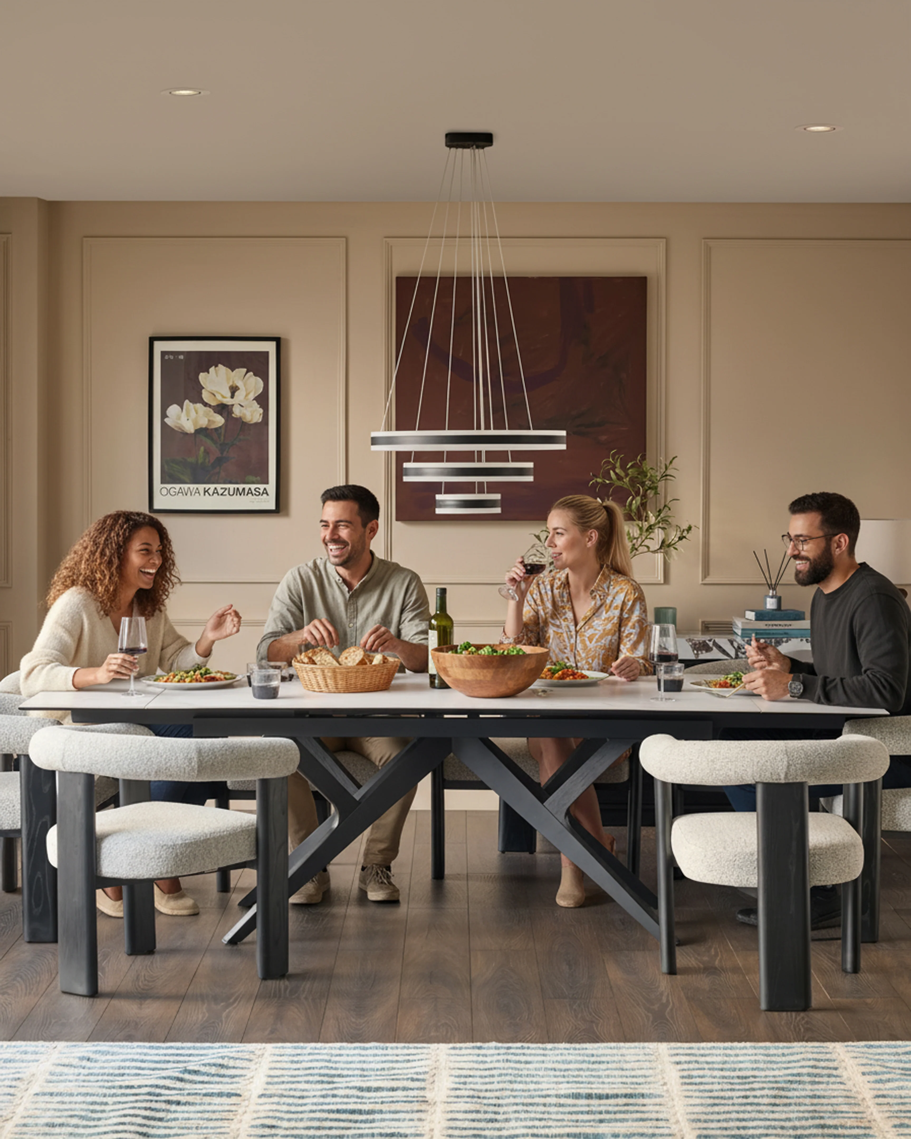 Jennet white ceramic 8 - 10 extending dining table - Image 5