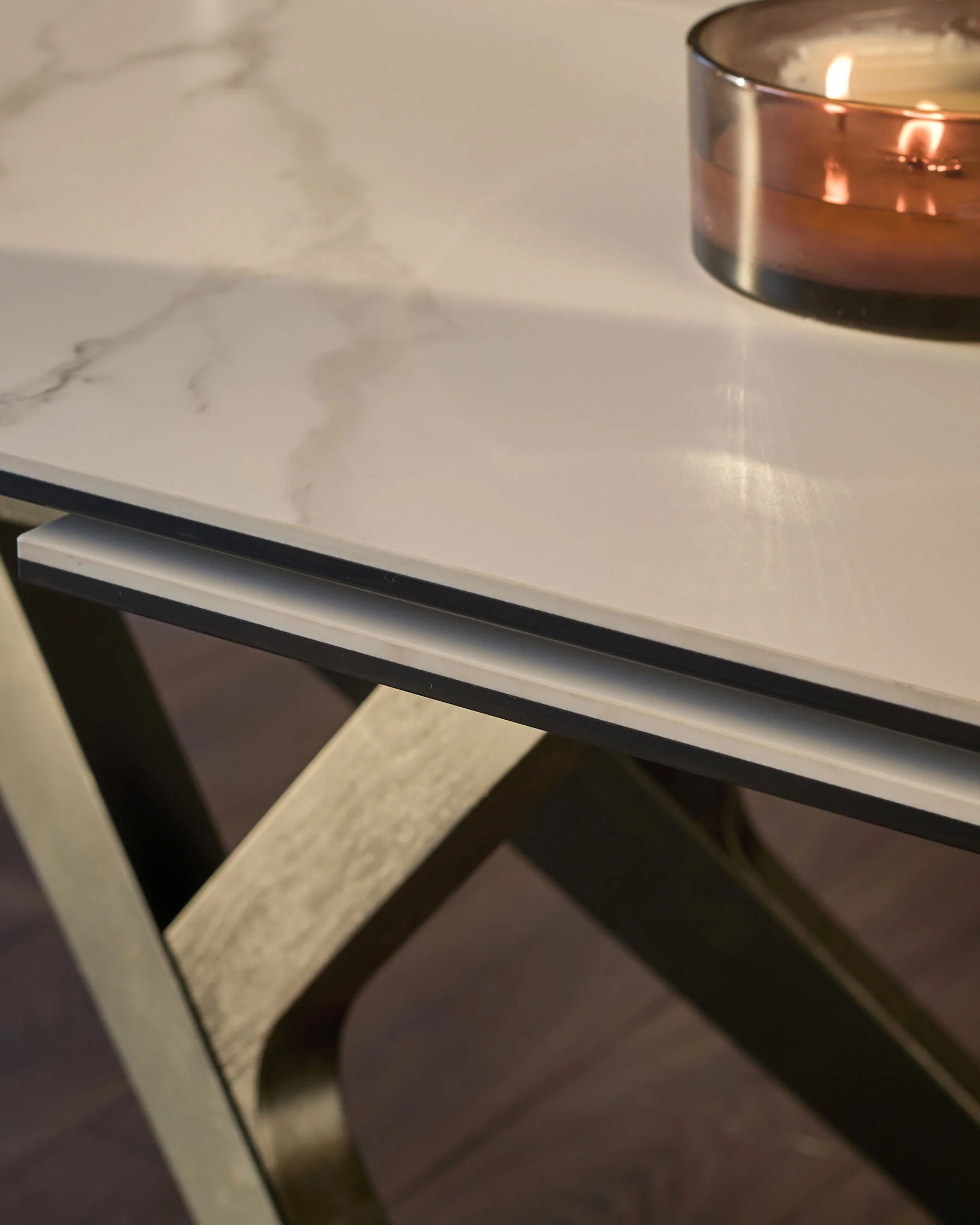 Jennet white ceramic 8 - 10 extending dining table - Image 6
