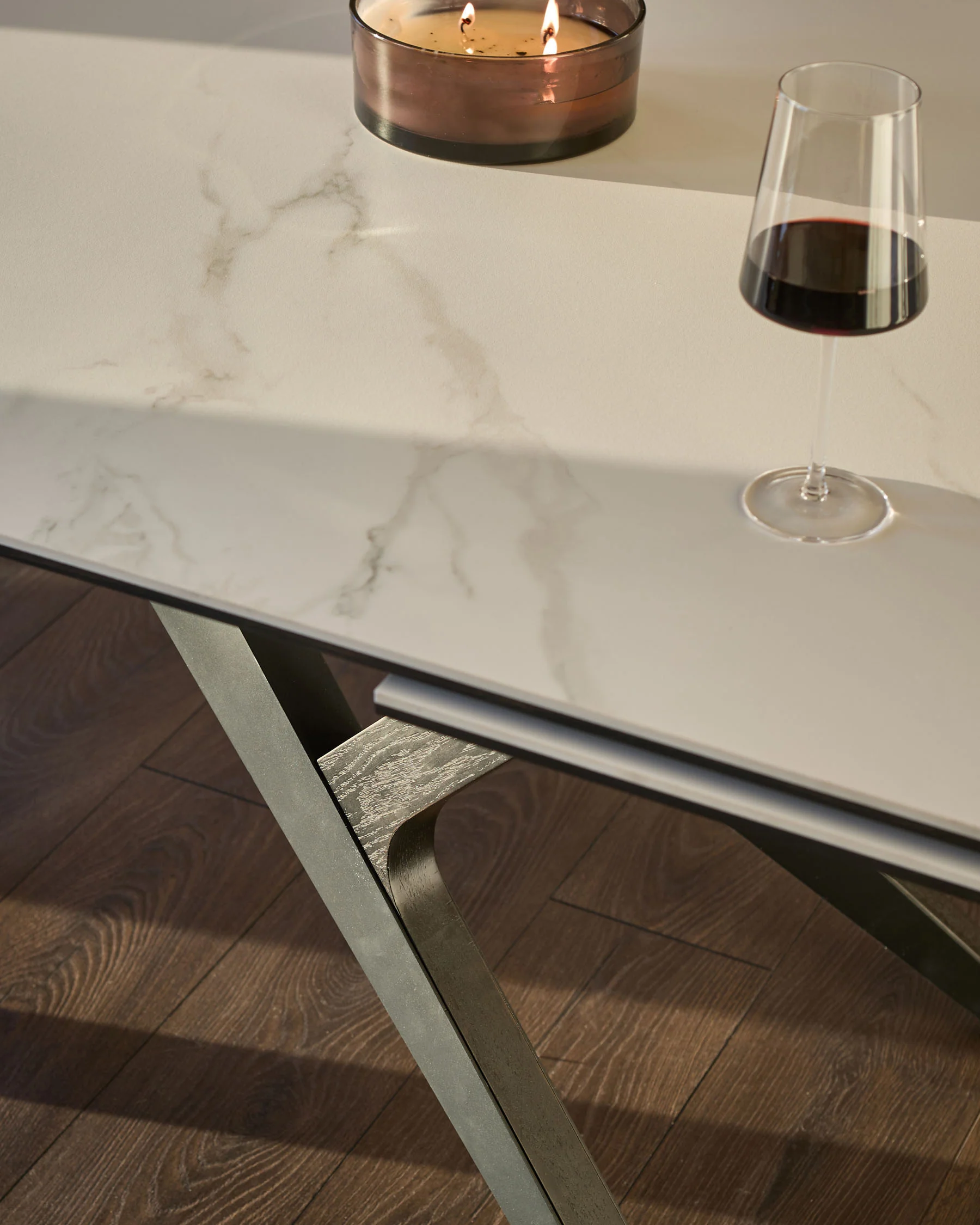 Jennet white ceramic 8 - 10 extending dining table - Image 9