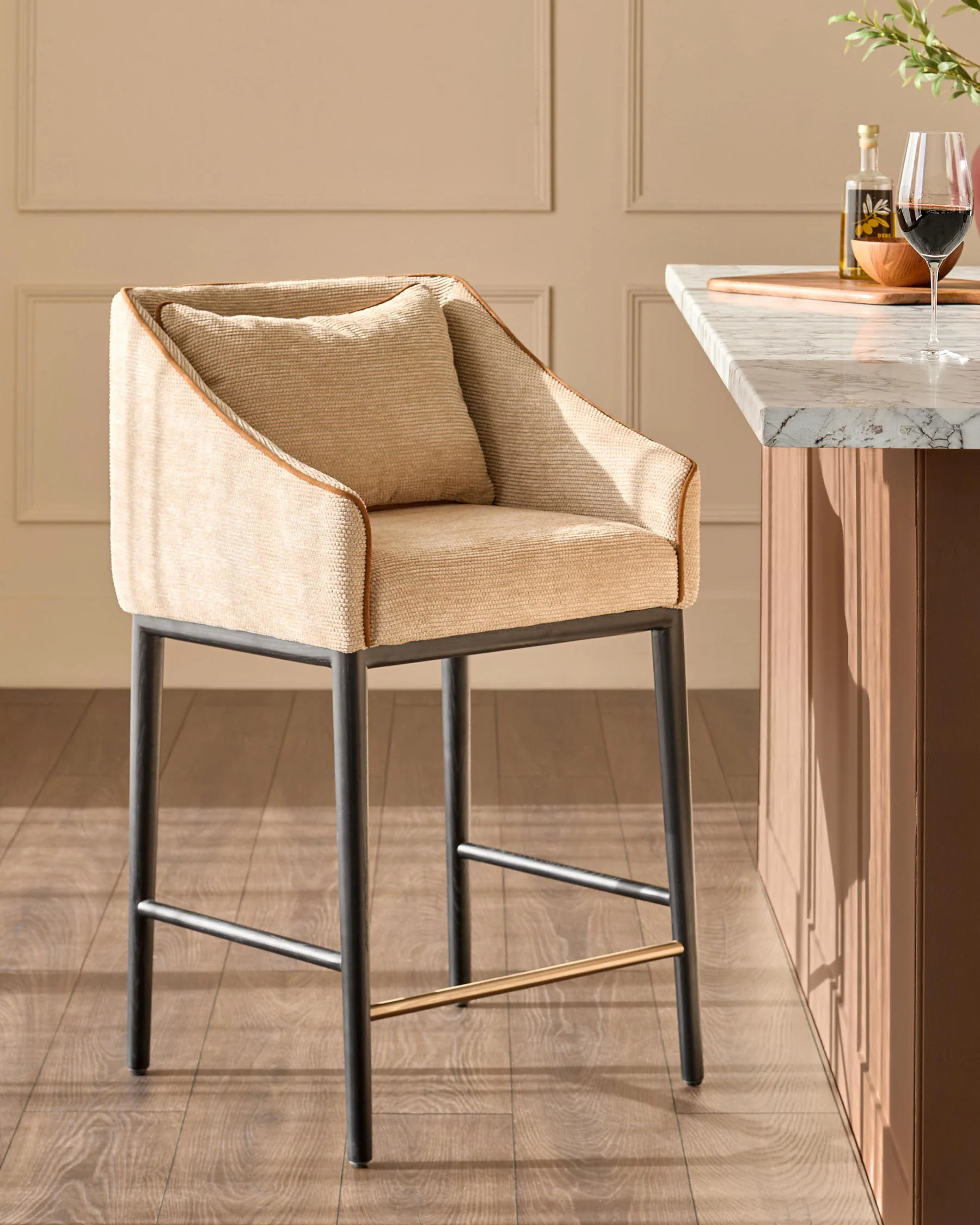 Julep honey fabric bar stool