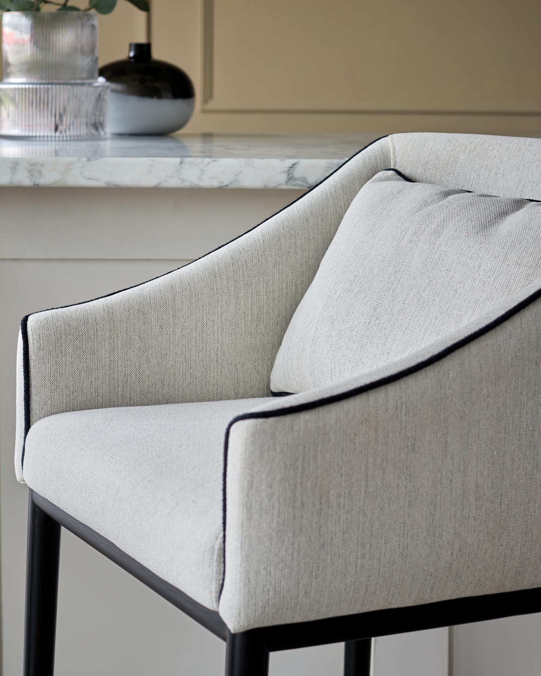 Julep ivory dual tone fabric bar stool - Image 10