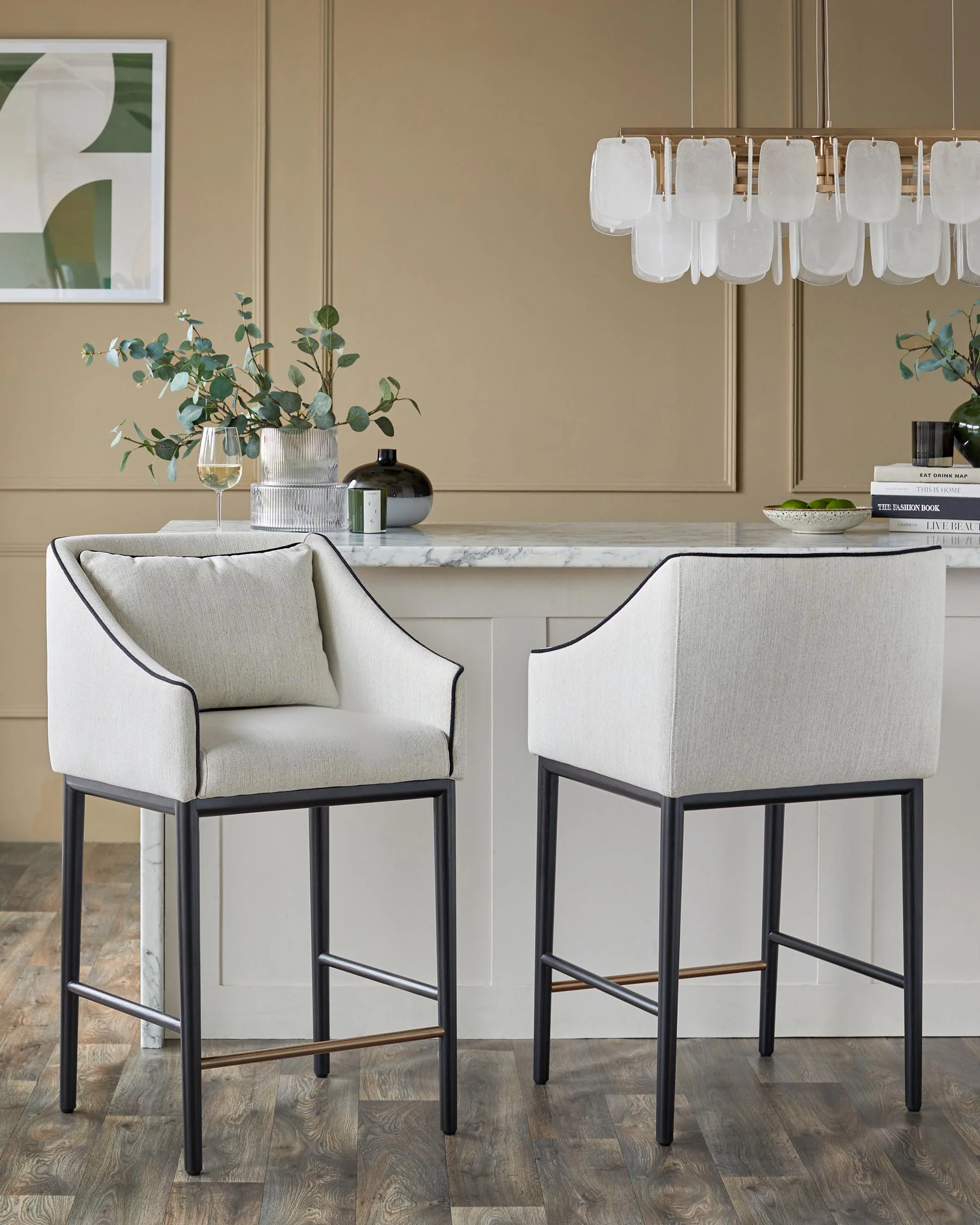 Julep ivory dual tone fabric bar stool - Image 3