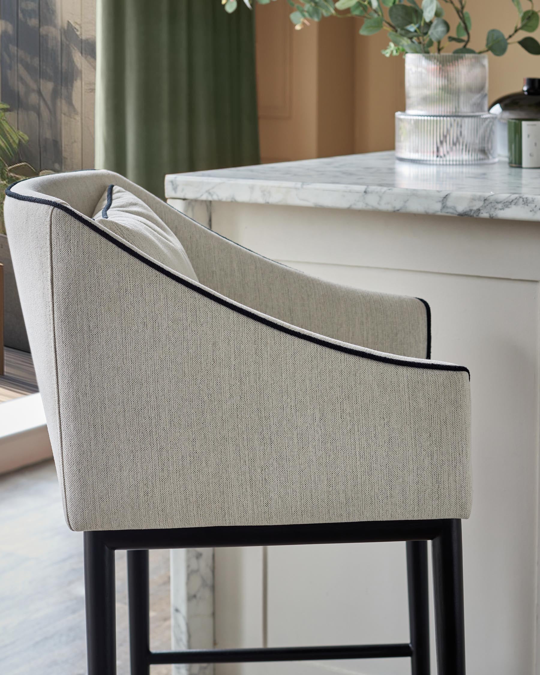 Julep ivory dual tone fabric bar stool - Image 8