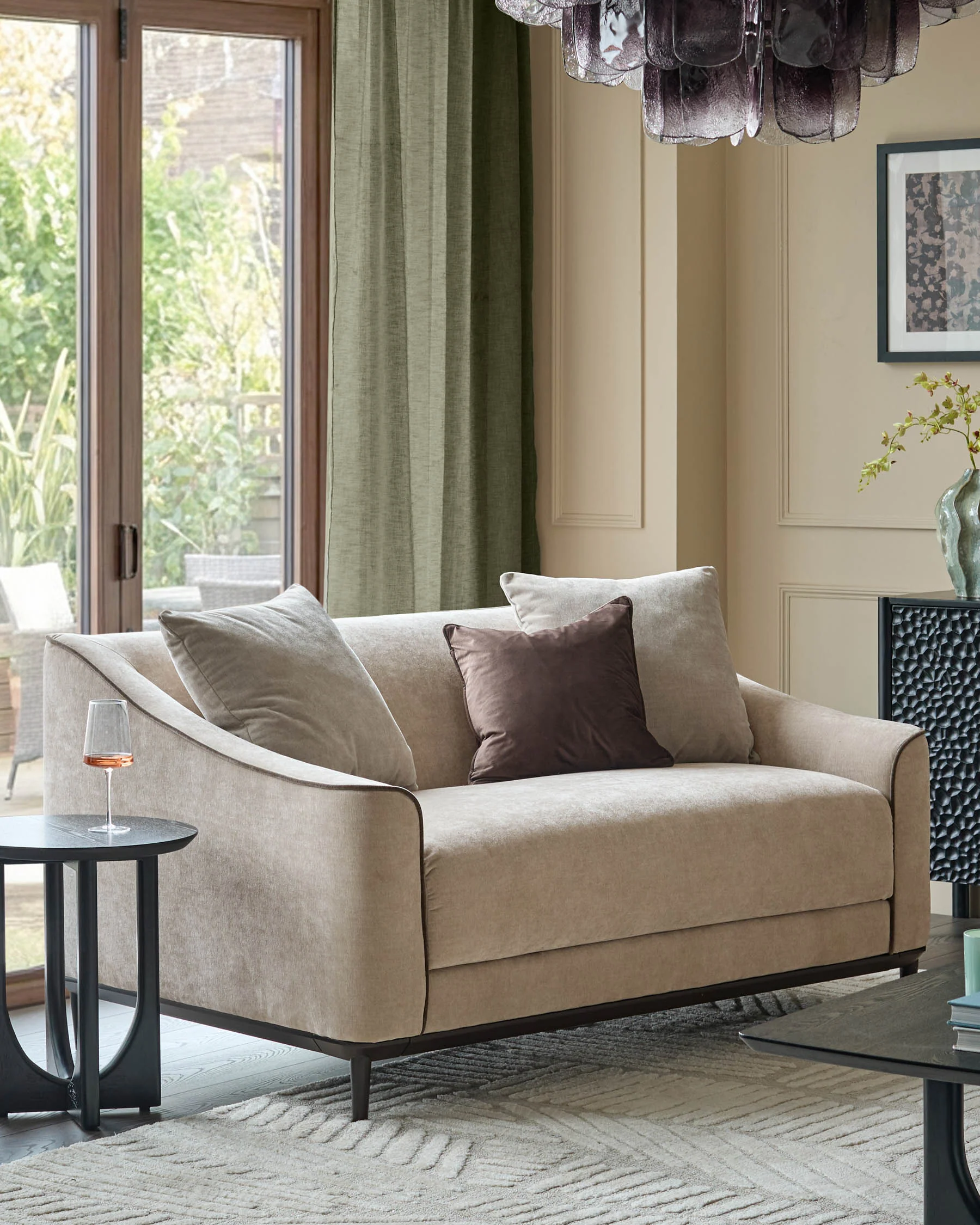 Julep champagne fabric 2 seater sofa