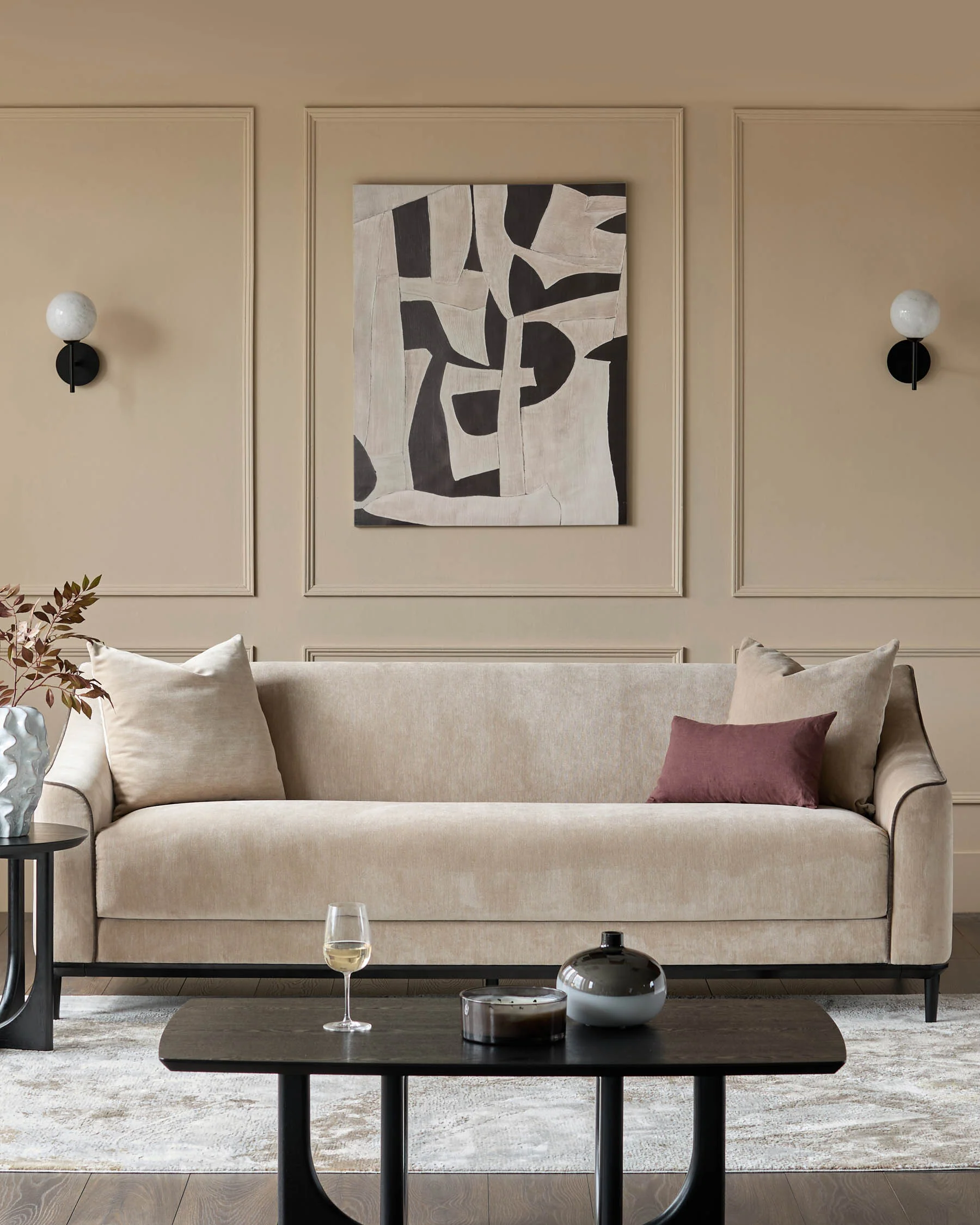 Julep champagne fabric 3 seater sofa - Image 2