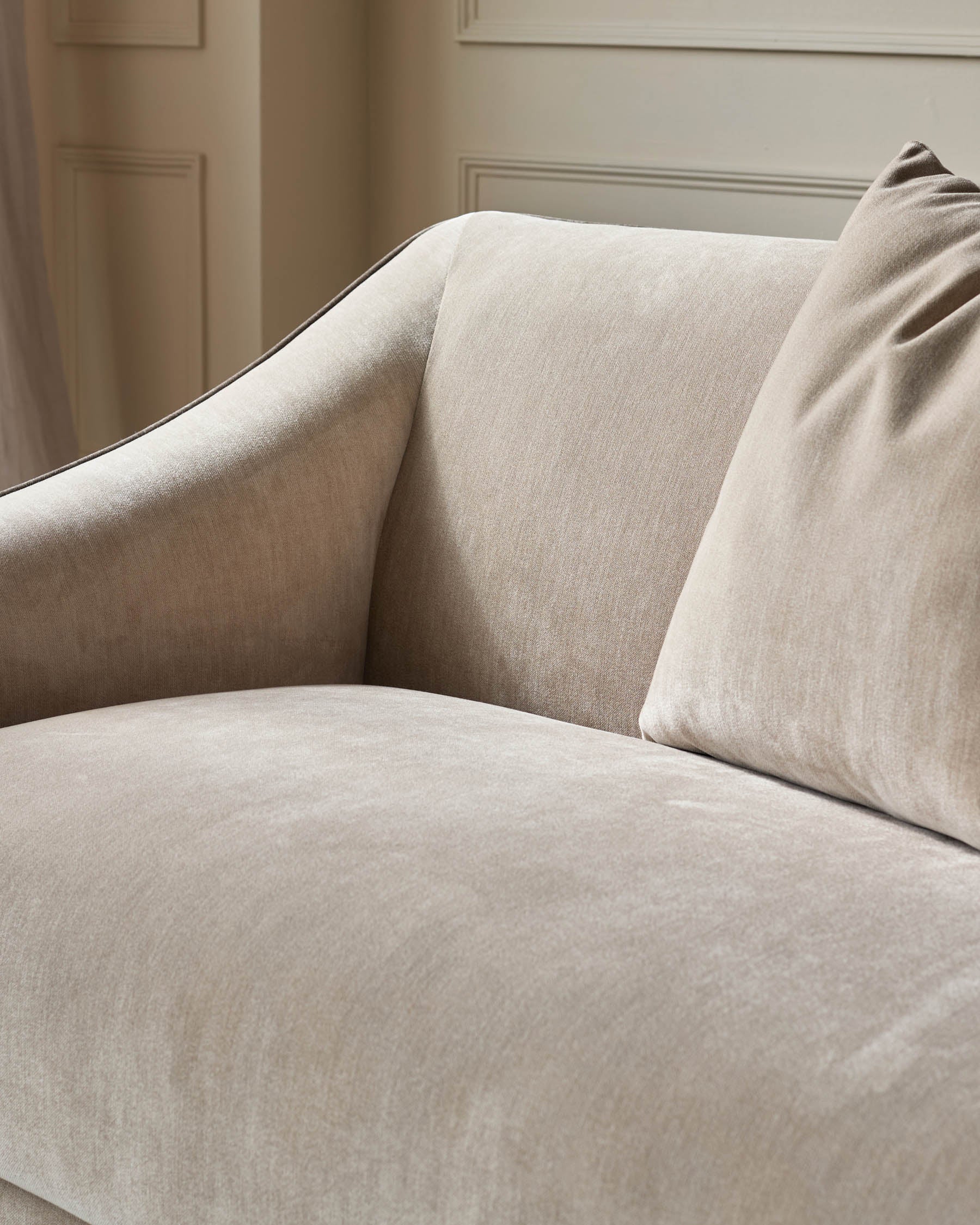 Julep champagne fabric 3 seater sofa - Image 4