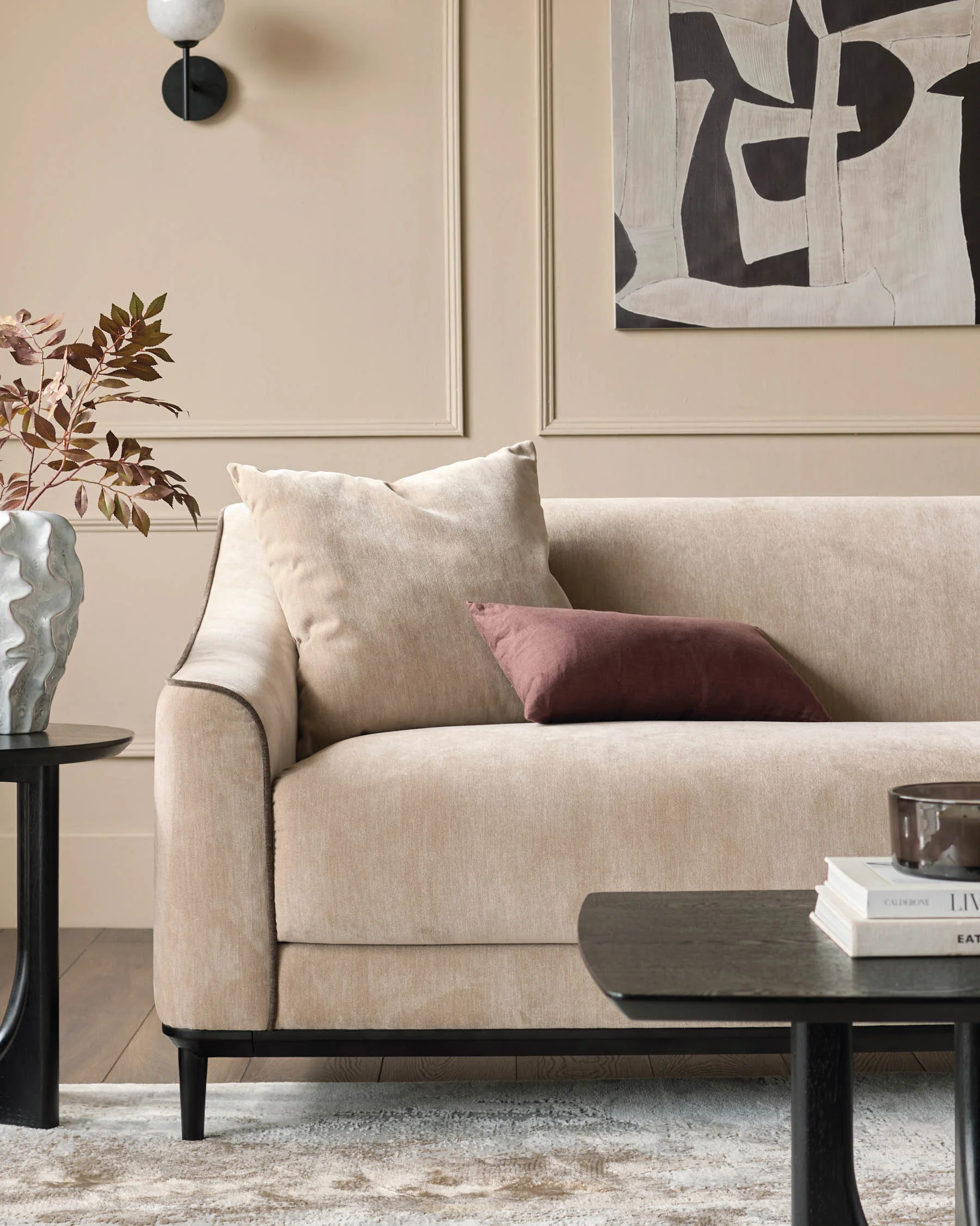 Julep champagne fabric 3 seater sofa - Image 5