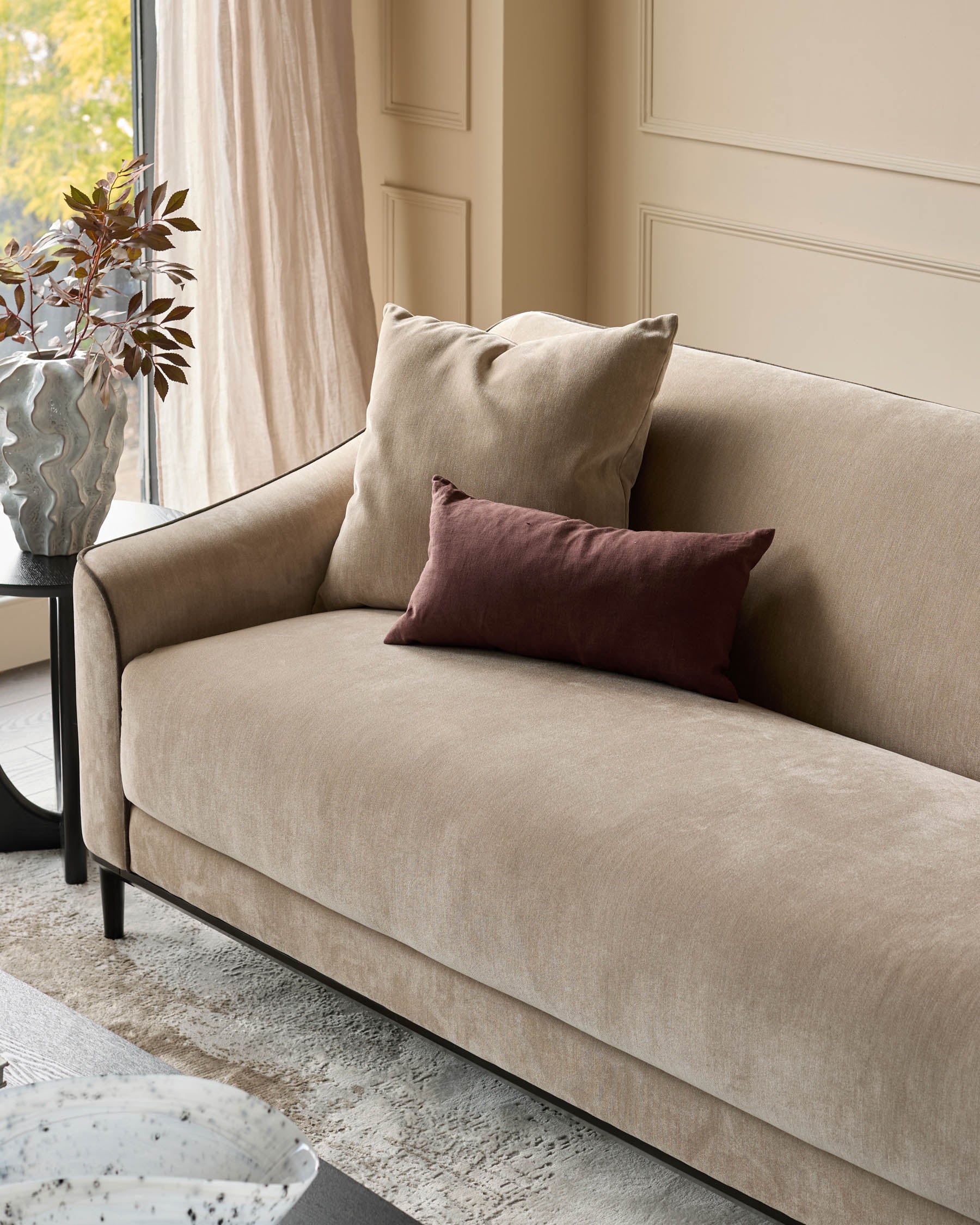 Julep champagne fabric 3 seater sofa - Image 6