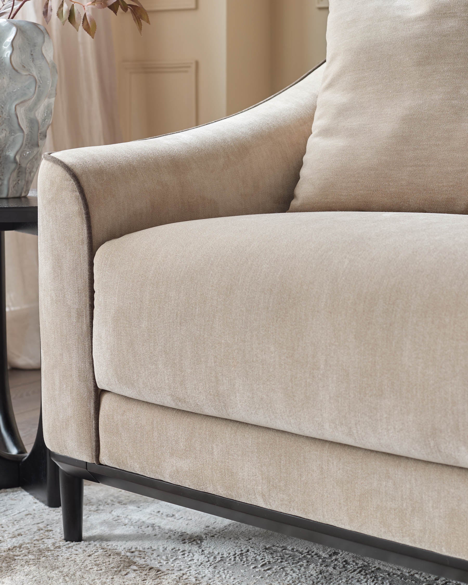 Julep champagne fabric 3 seater sofa - Image 8