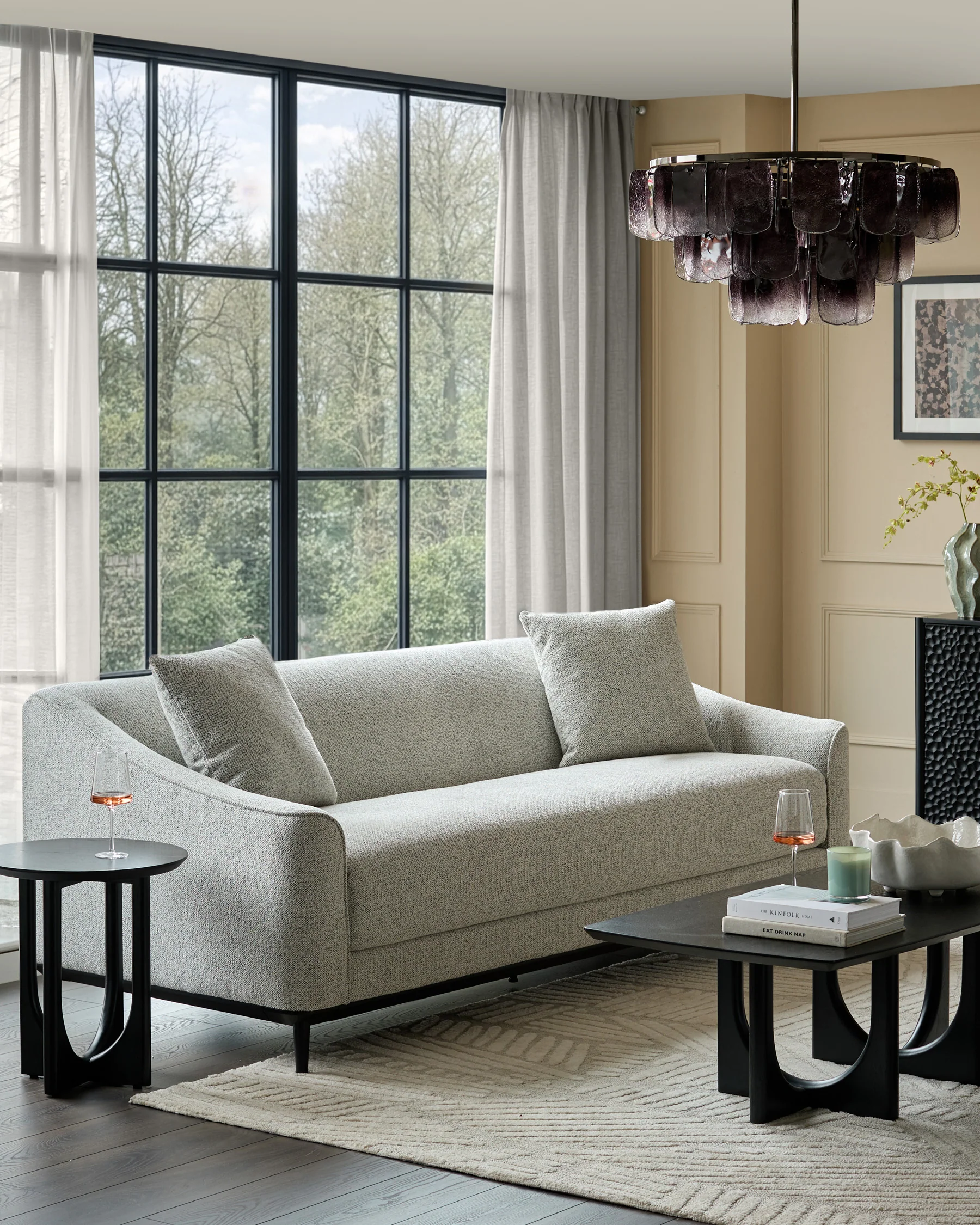 Julep grey fabric 3 seater sofa