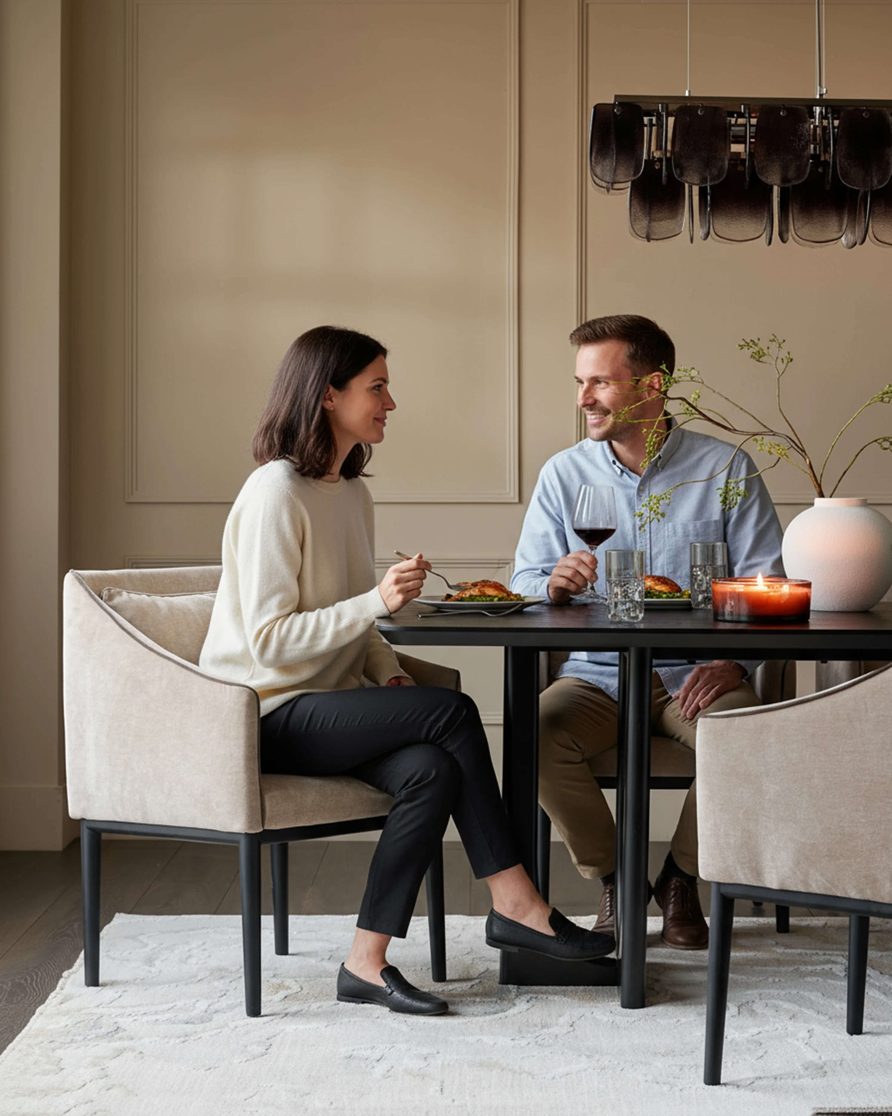 Julep champagne fabric dining chair - Image 3