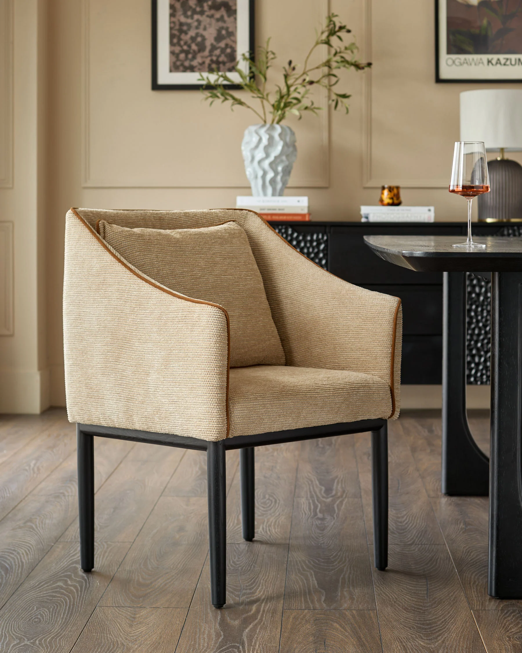 Julep honey fabric dining chair