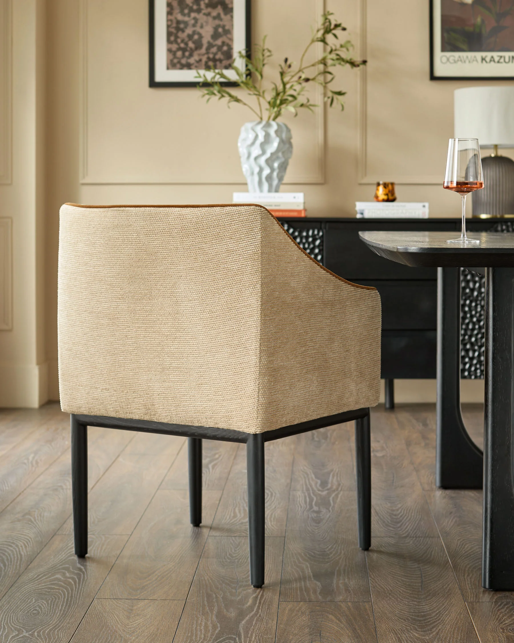 Julep honey fabric dining chair - Image 6