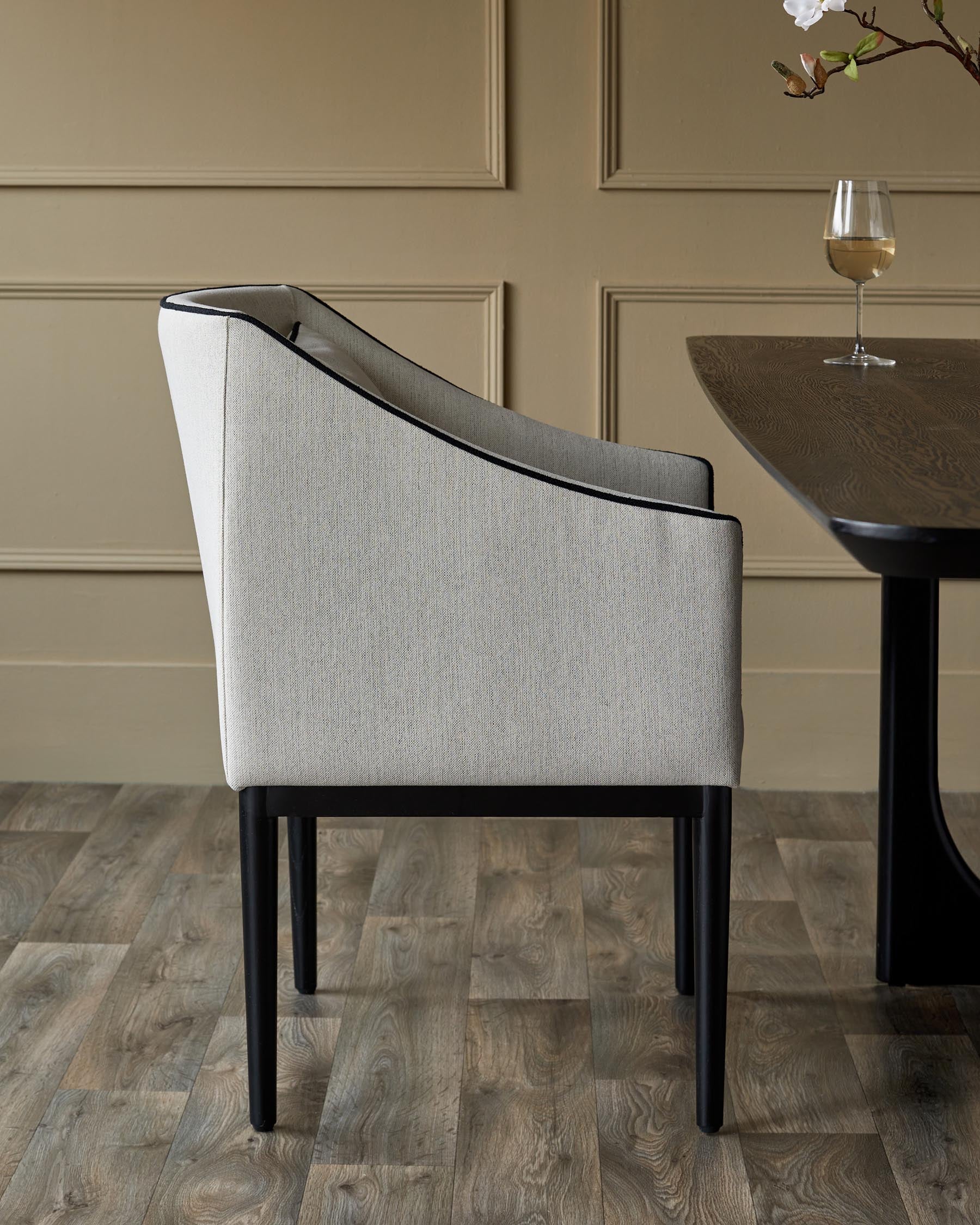 Julep ivory dual tone fabric dining chair - Image 3